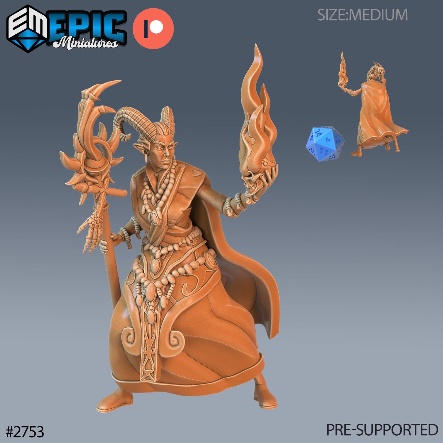 Warlock Tiefling (3 Variants Available) - Epic Miniatures