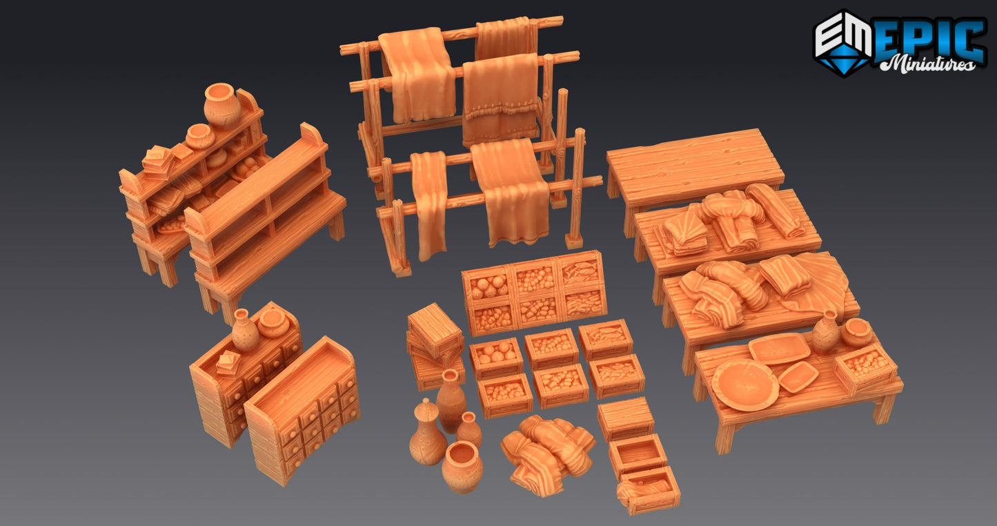 Props for Merchant Shop - Epic Miniatures