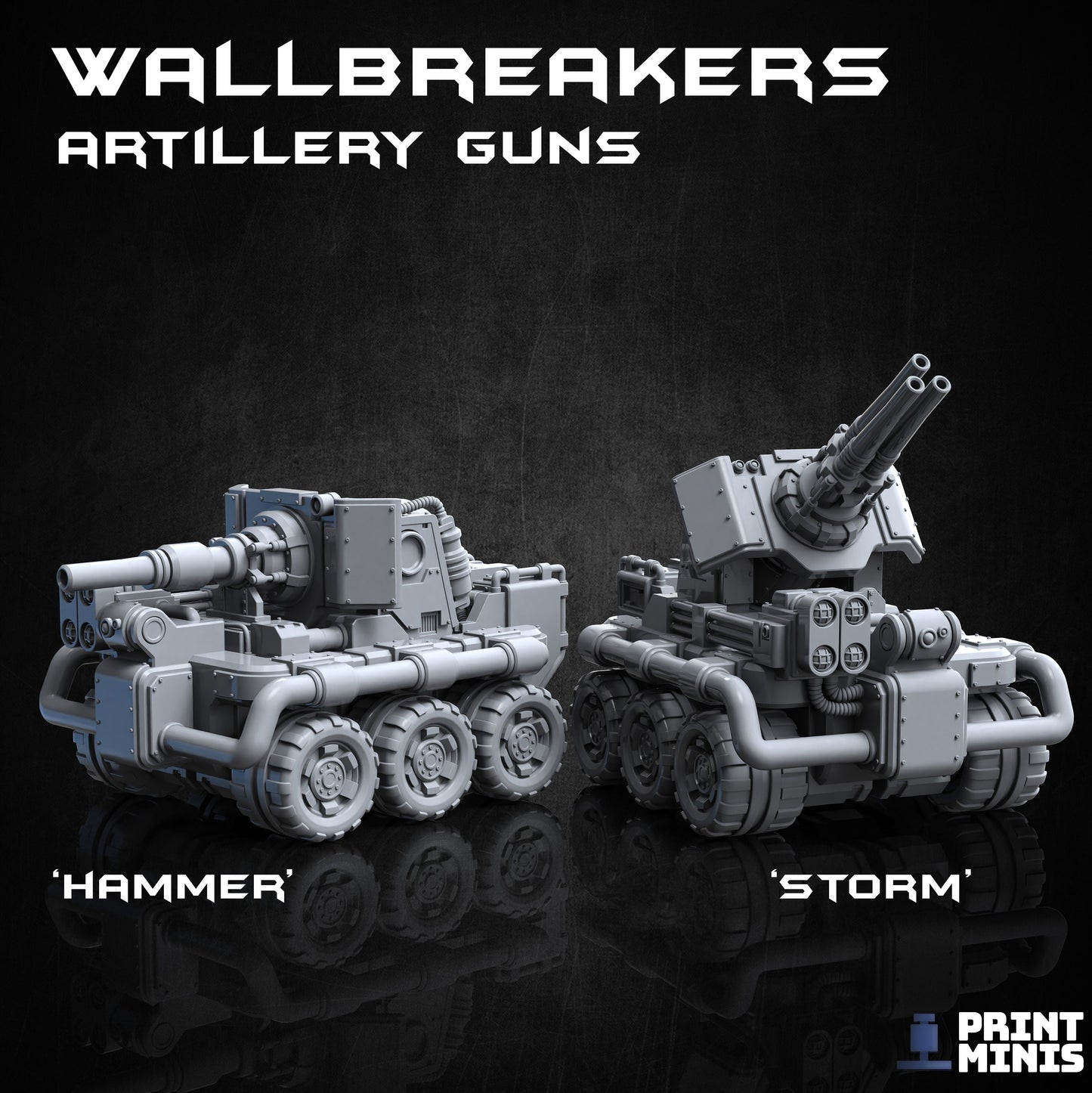 Wallbreaker Artillery Gun (2 Variants Available) - Print Minis