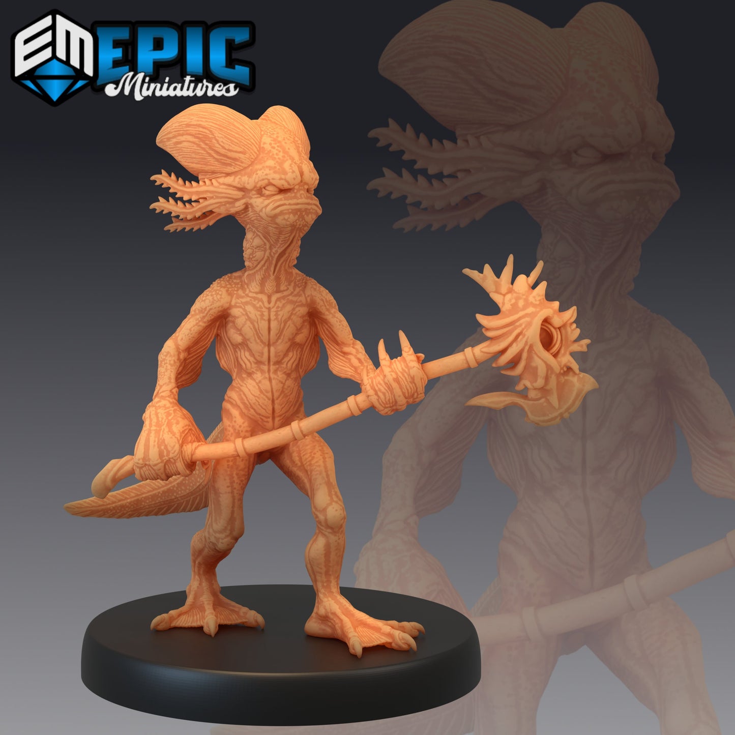 Grumpy Axolotl Warrior (3 Variants Available) - Epic Miniatures