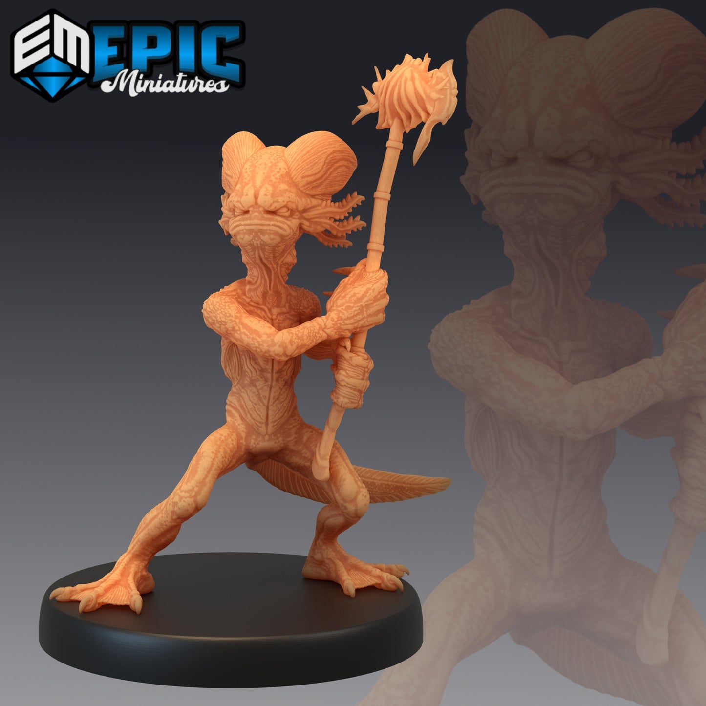Grumpy Axolotl Warrior (3 Variants Available) - Epic Miniatures