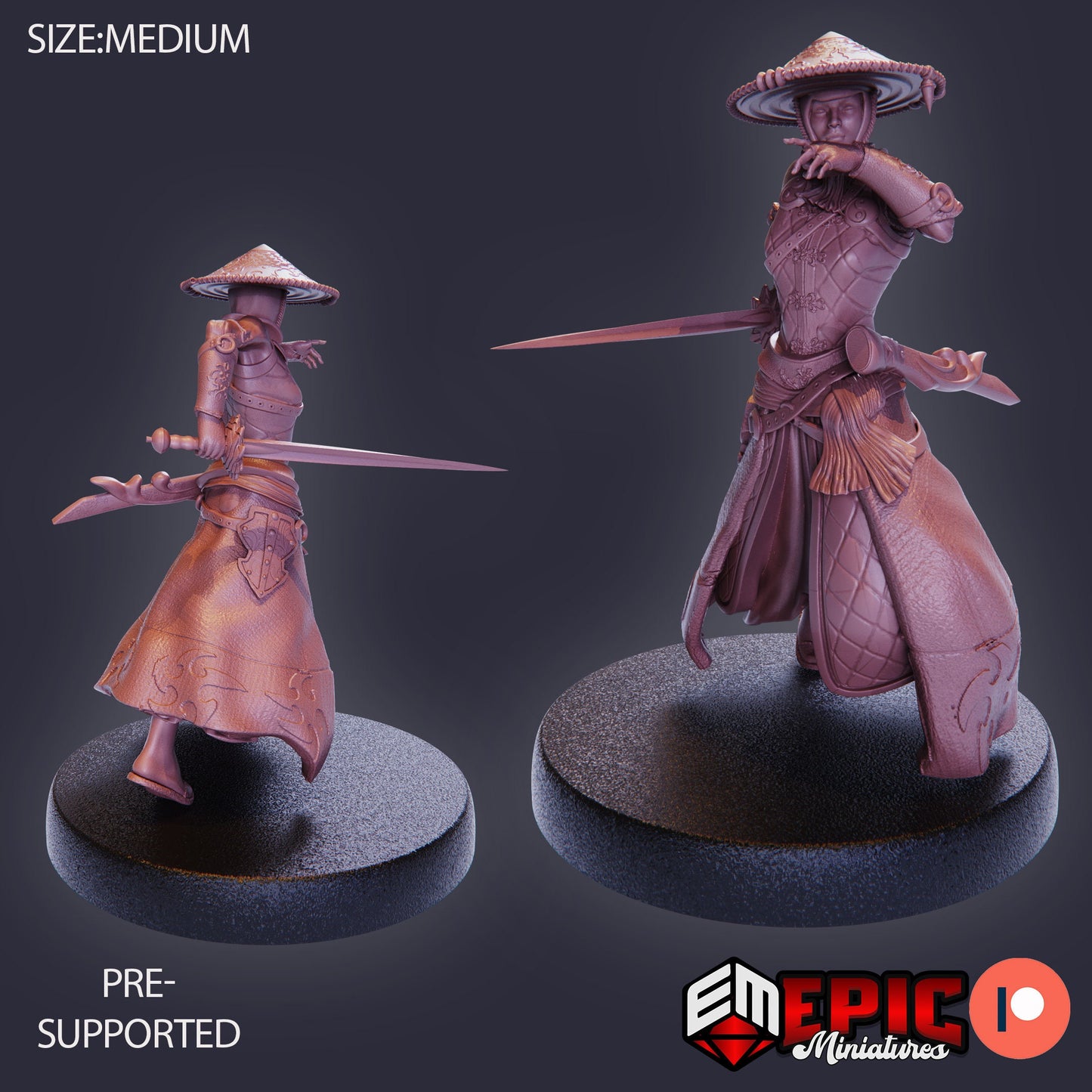 Warrior Monk - Female (3 Variants) - Epic Miniatures
