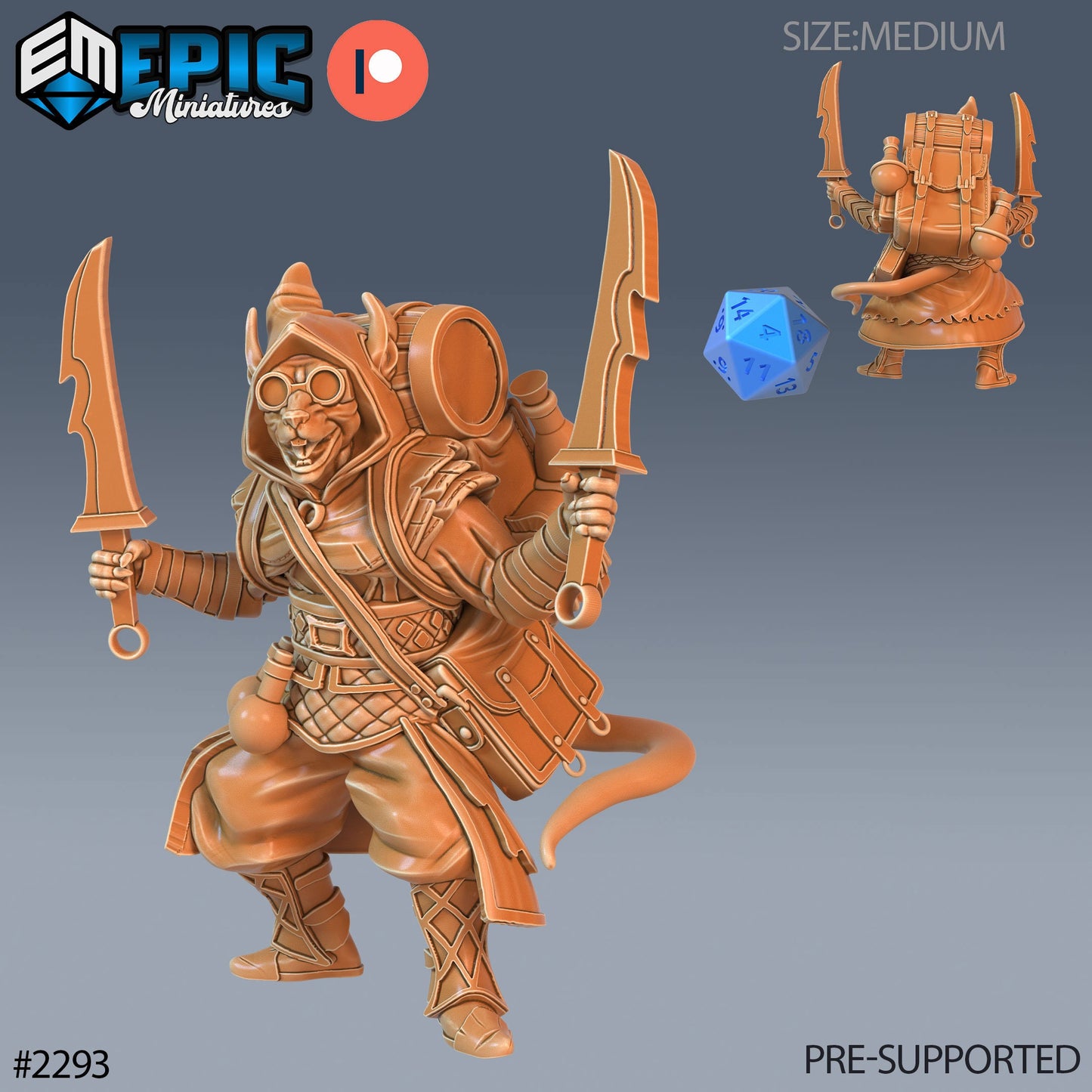 Rat Folk Alchemist (3 Variants Available) - Epic Miniatures