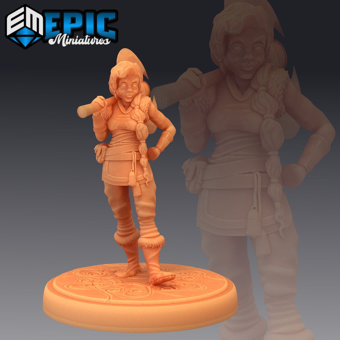 Half Dwarf Adventurer (3 Variants Available) - Epic Miniatures