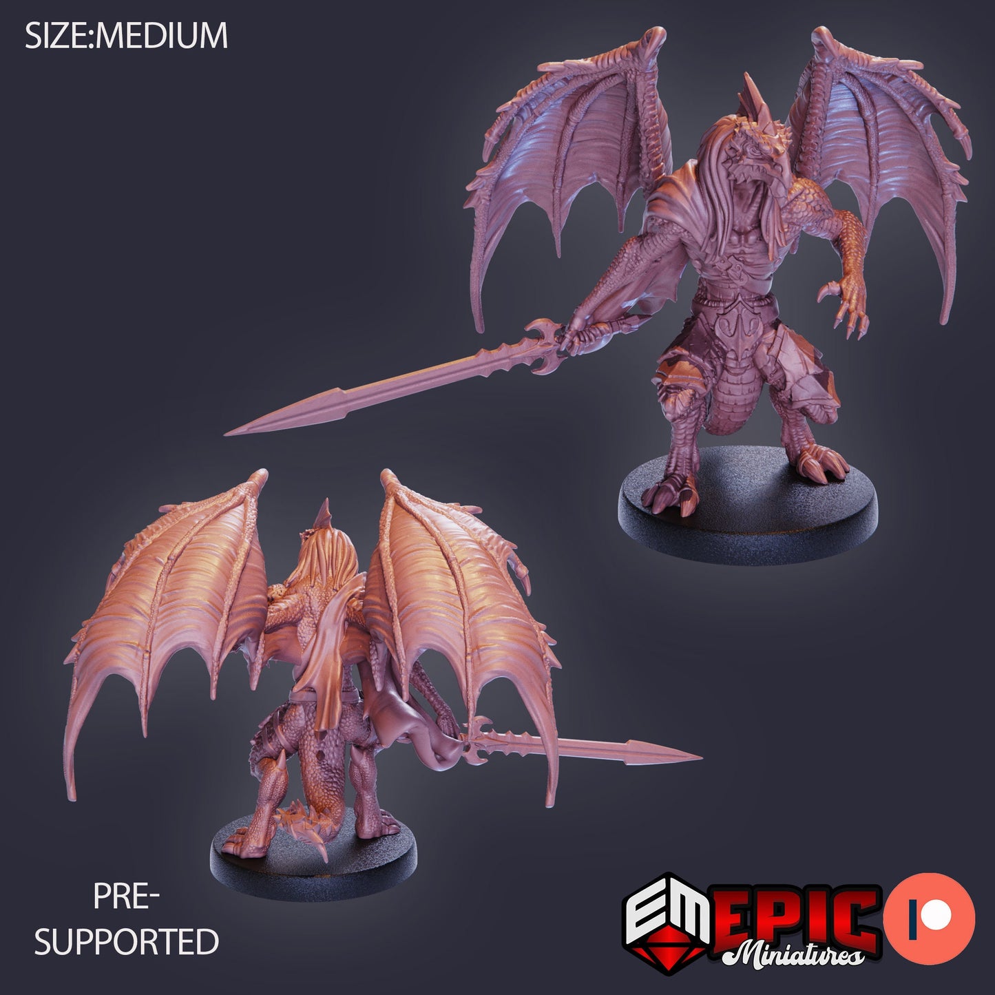 Draconic Demon White (3 Variants) - Epic Miniatures