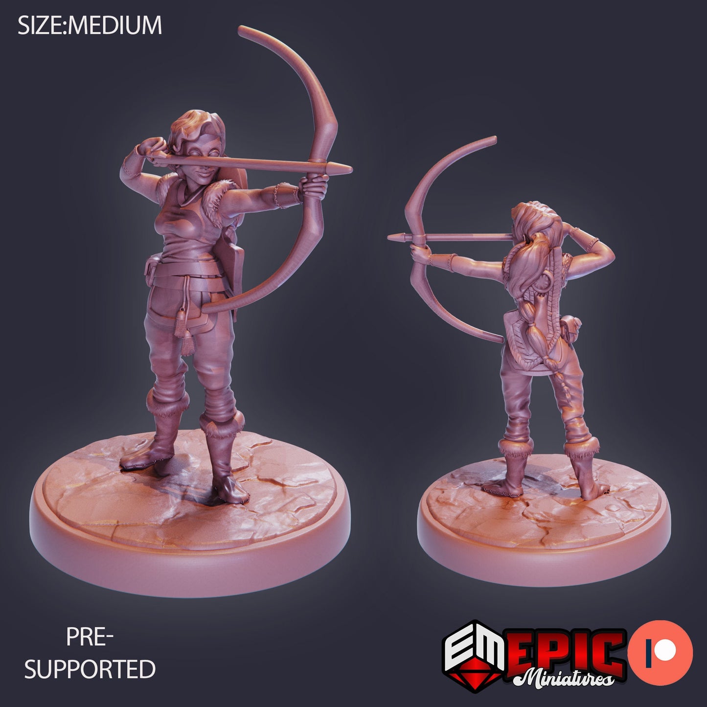 Half Dwarf Adventurer (3 Variants Available) - Epic Miniatures
