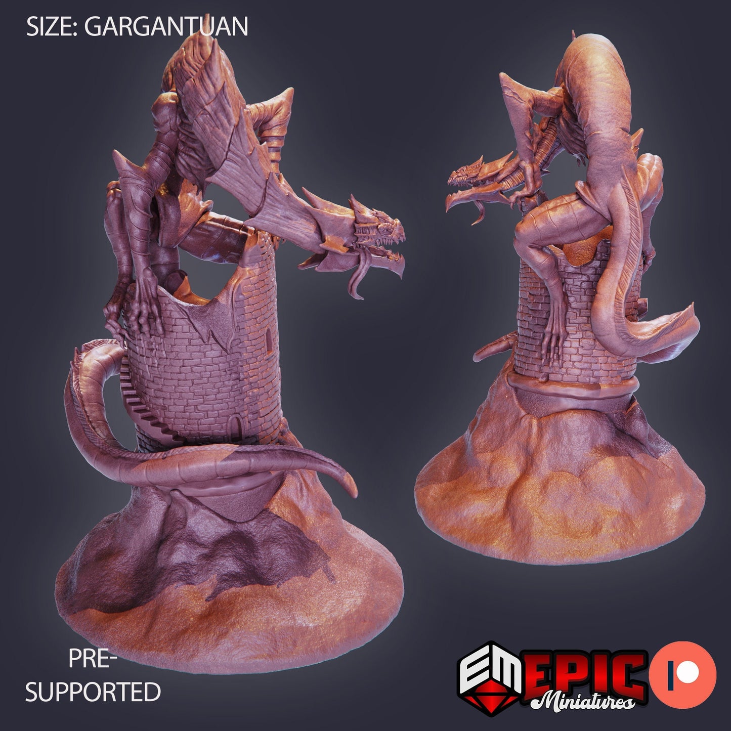 Ancient Frost Wyrm and Tower - Epic Miniatures