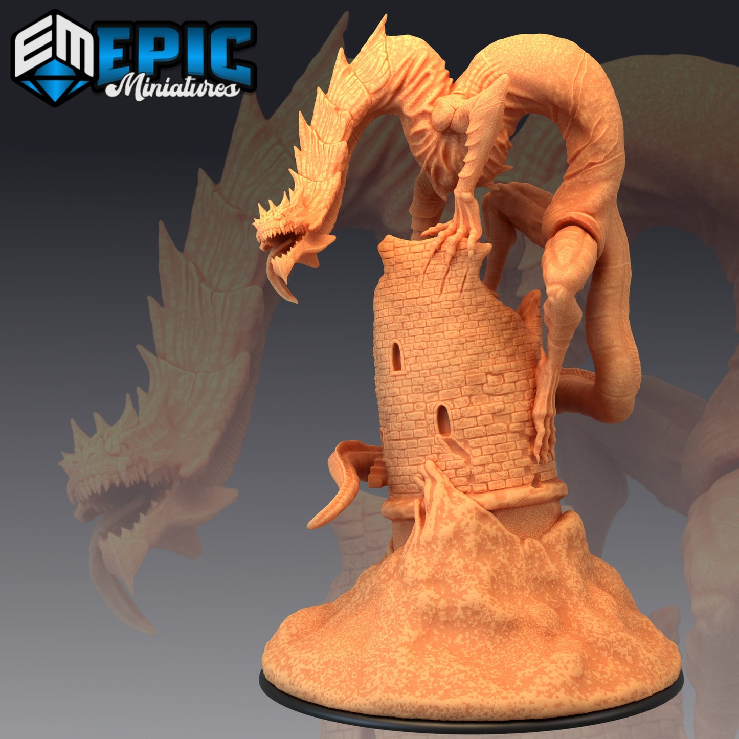 Ancient Frost Wyrm and Tower - Epic Miniatures