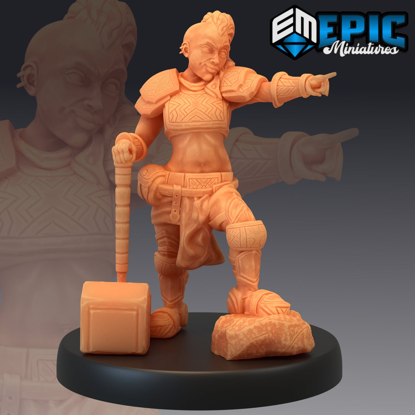 Dwarven War Maiden (4 Variants) - Epic Miniatures