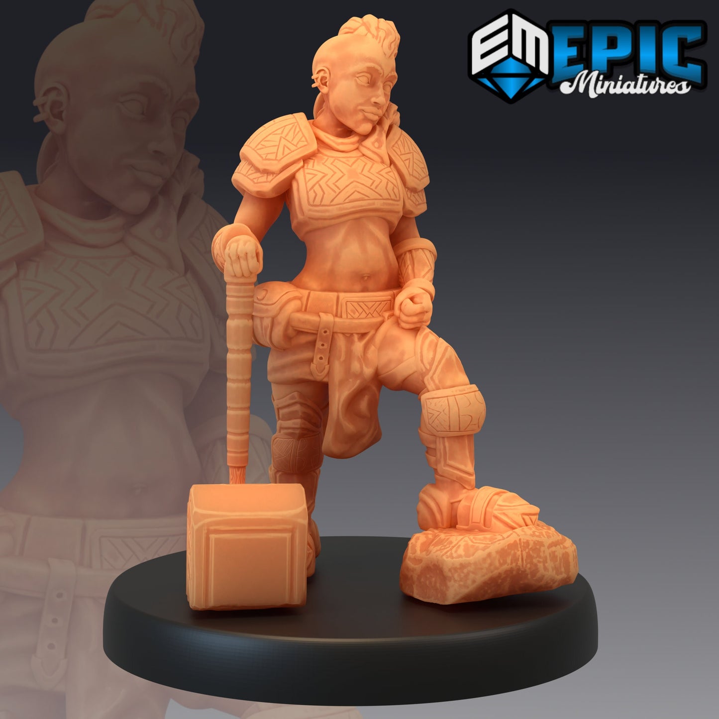 Dwarven War Maiden (4 Variants) - Epic Miniatures