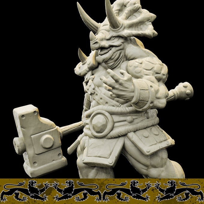 Viridian (Triceratops Warrior - 3 Poses Available) - Brayan Nafarrate