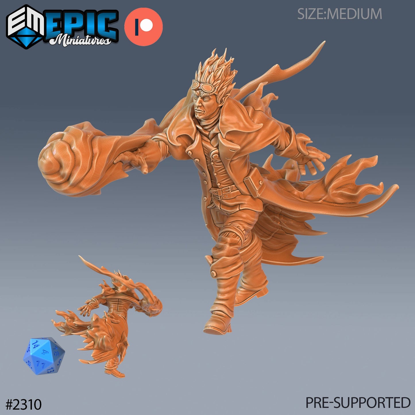 Fire Genasi Adventurer (4 Variants Available) - Epic Miniatures