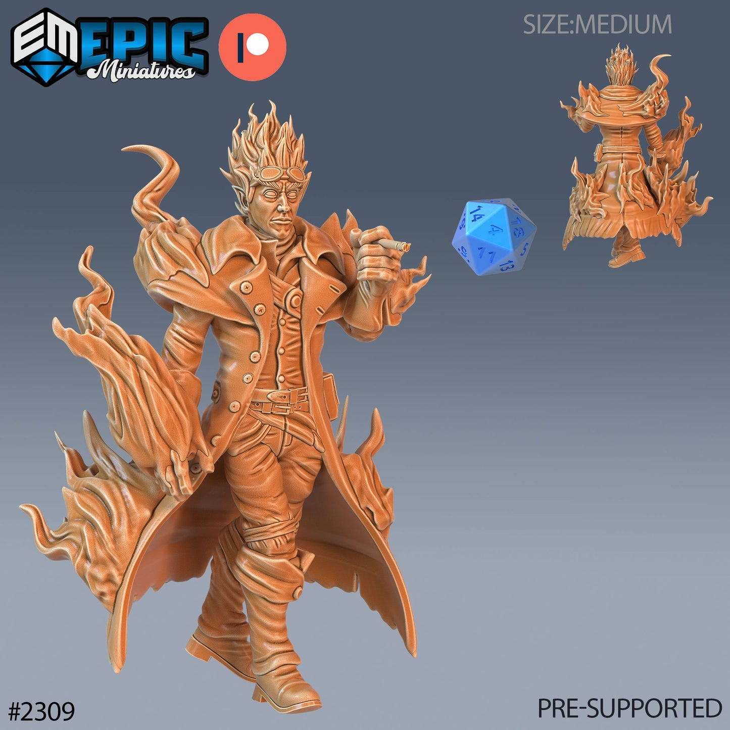 Fire Genasi Adventurer (4 Variants Available) - Epic Miniatures