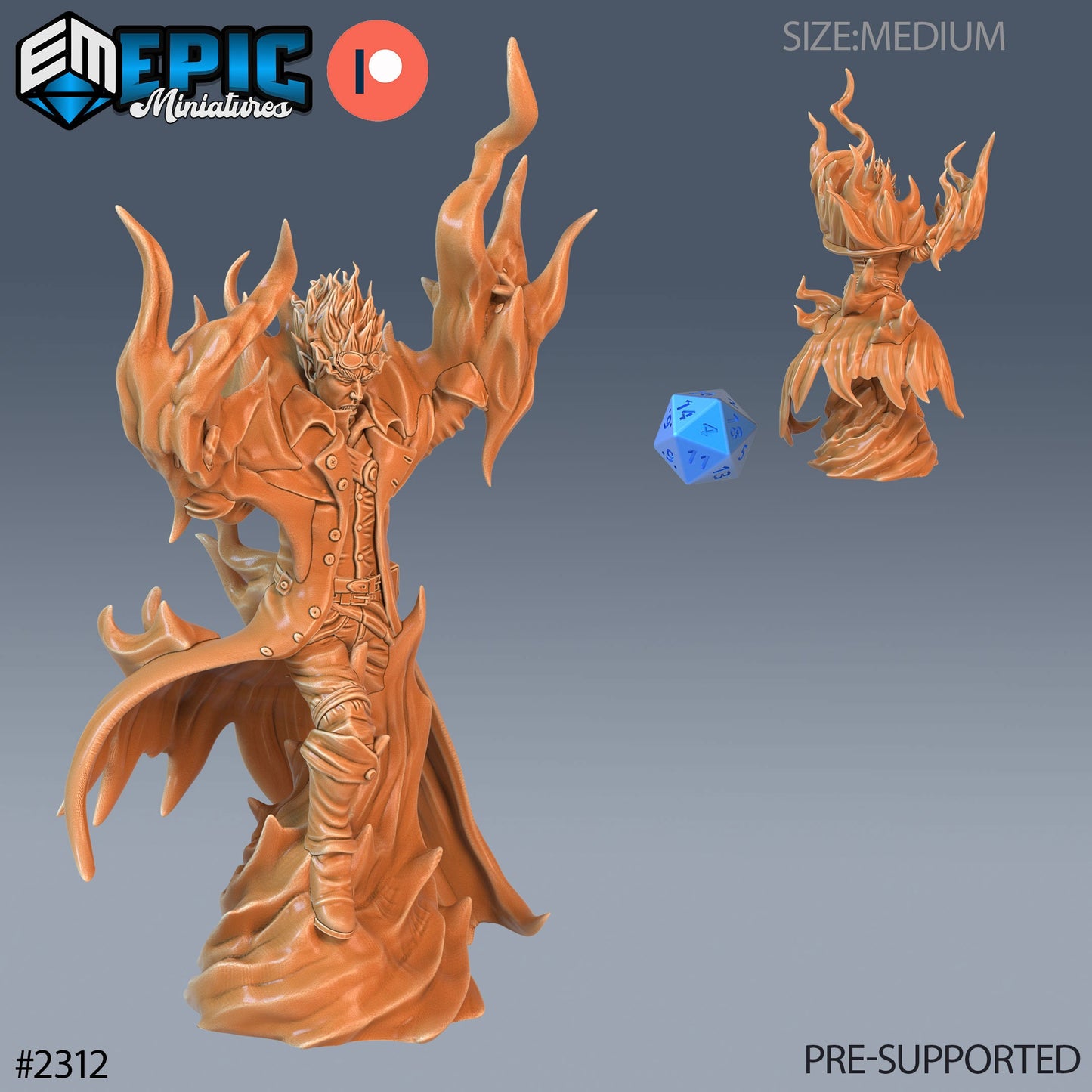 Fire Genasi Adventurer (4 Variants Available) - Epic Miniatures