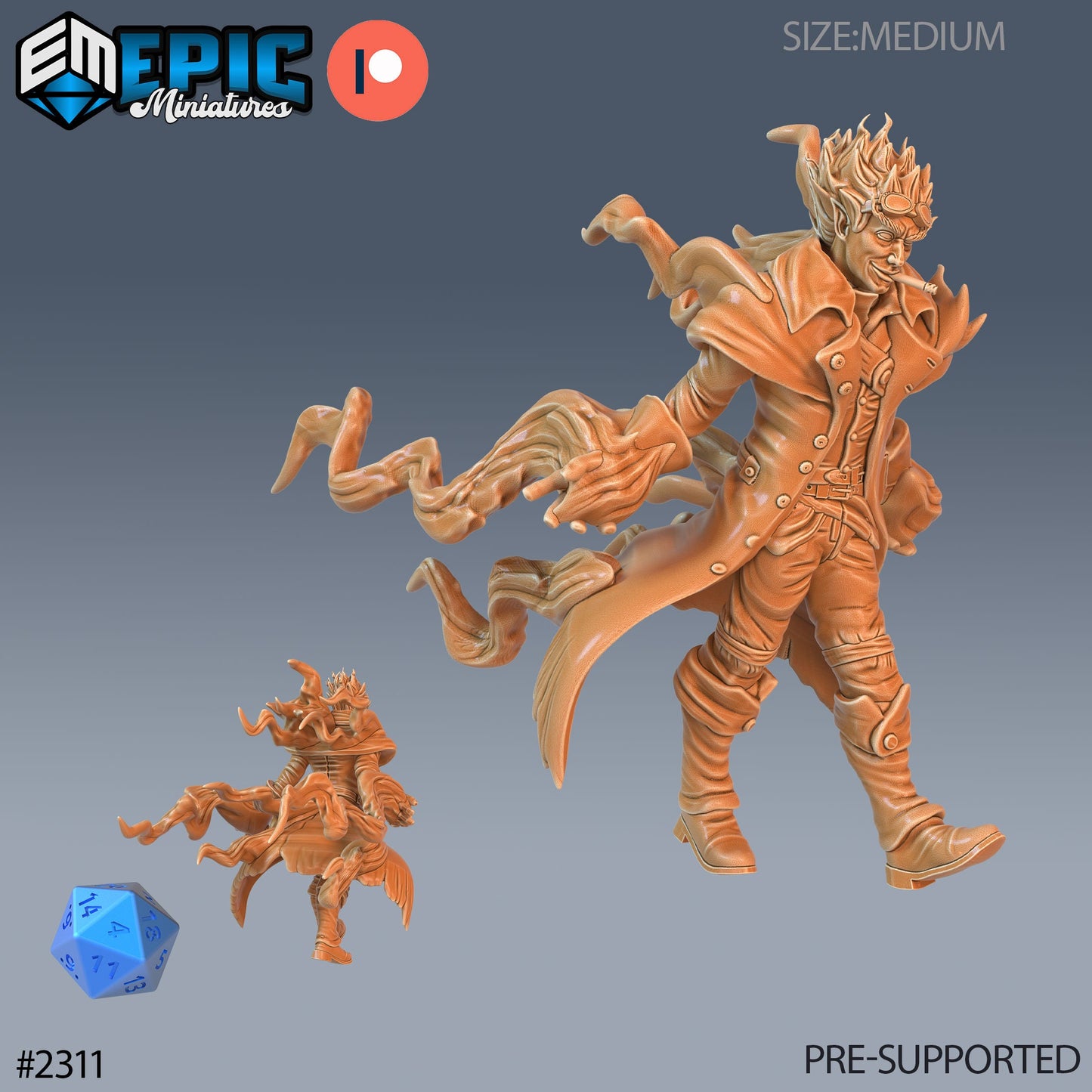 Fire Genasi Adventurer (4 Variants Available) - Epic Miniatures