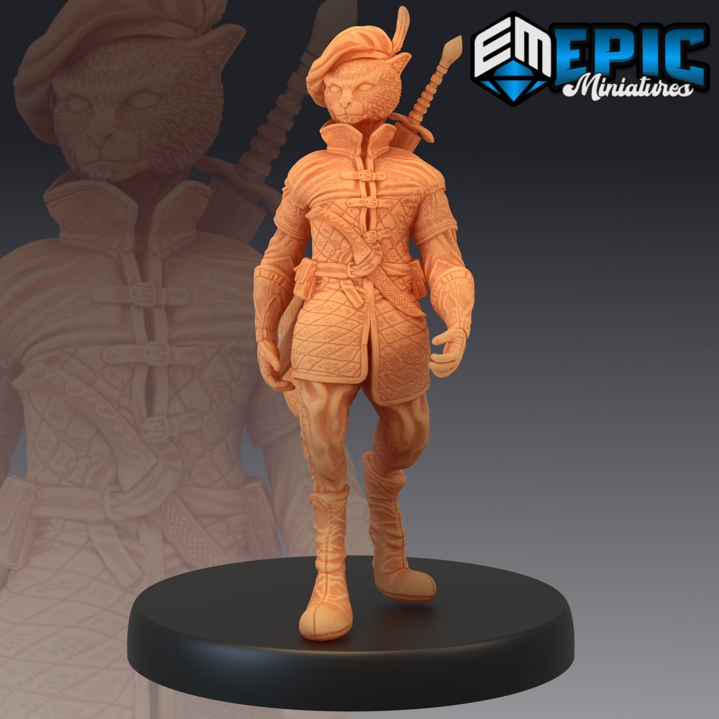 Tabaxi Black Cat Rogue (4 Variants) - Epic Miniatures
