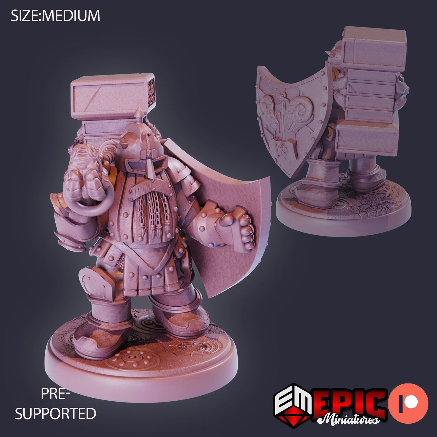 Steel Dwarf (3 Variants) - Epic Miniatures