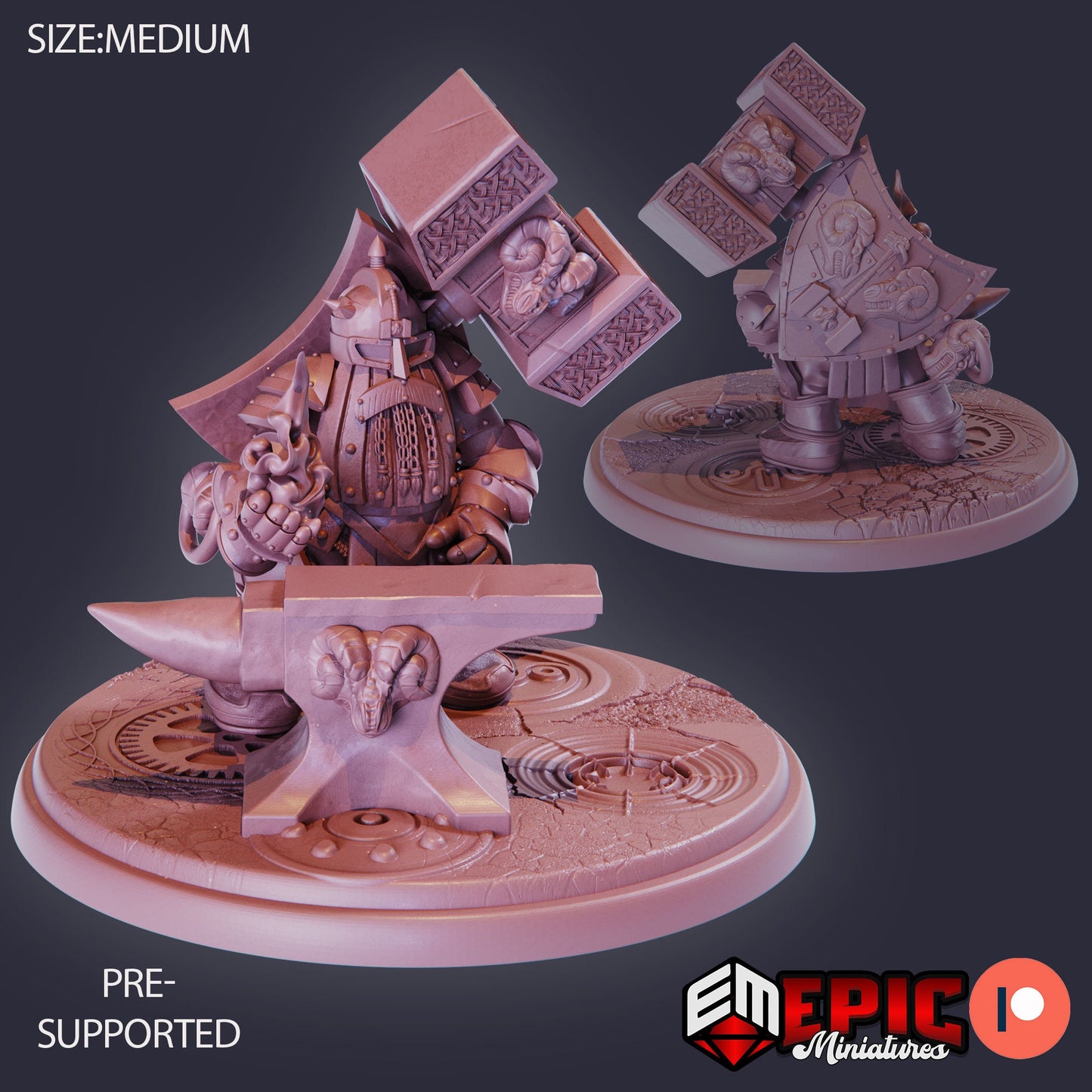 Steel Dwarf (3 Variants) - Epic Miniatures