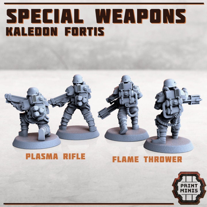 Caledon Fortis - Special Weapons (4 Variants Available) - Print Minis