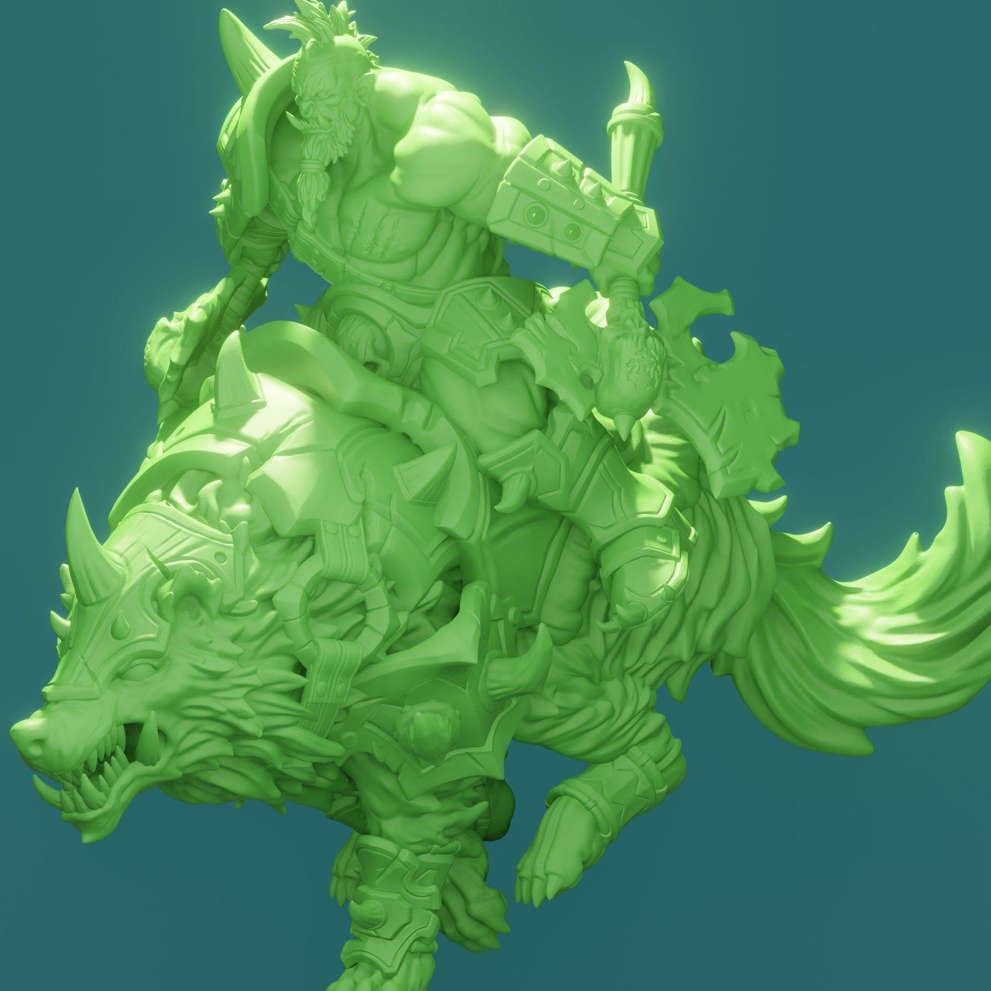 Orc riding a Wolf (3 Variants Available) - Brayan Nafarrate