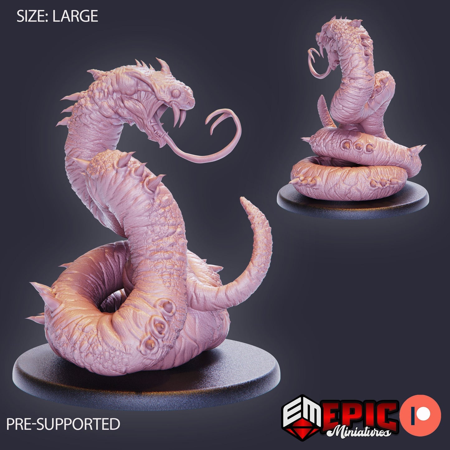 Giant Sand Snake (3 Variants Available) - Epic Miniatures