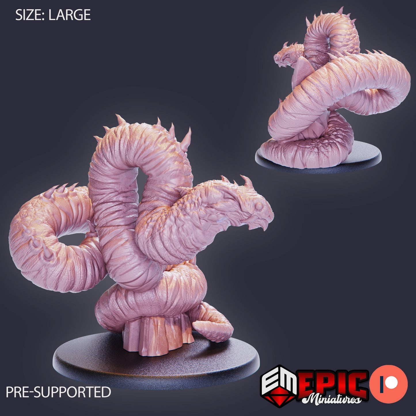 Giant Sand Snake (3 Variants Available) - Epic Miniatures