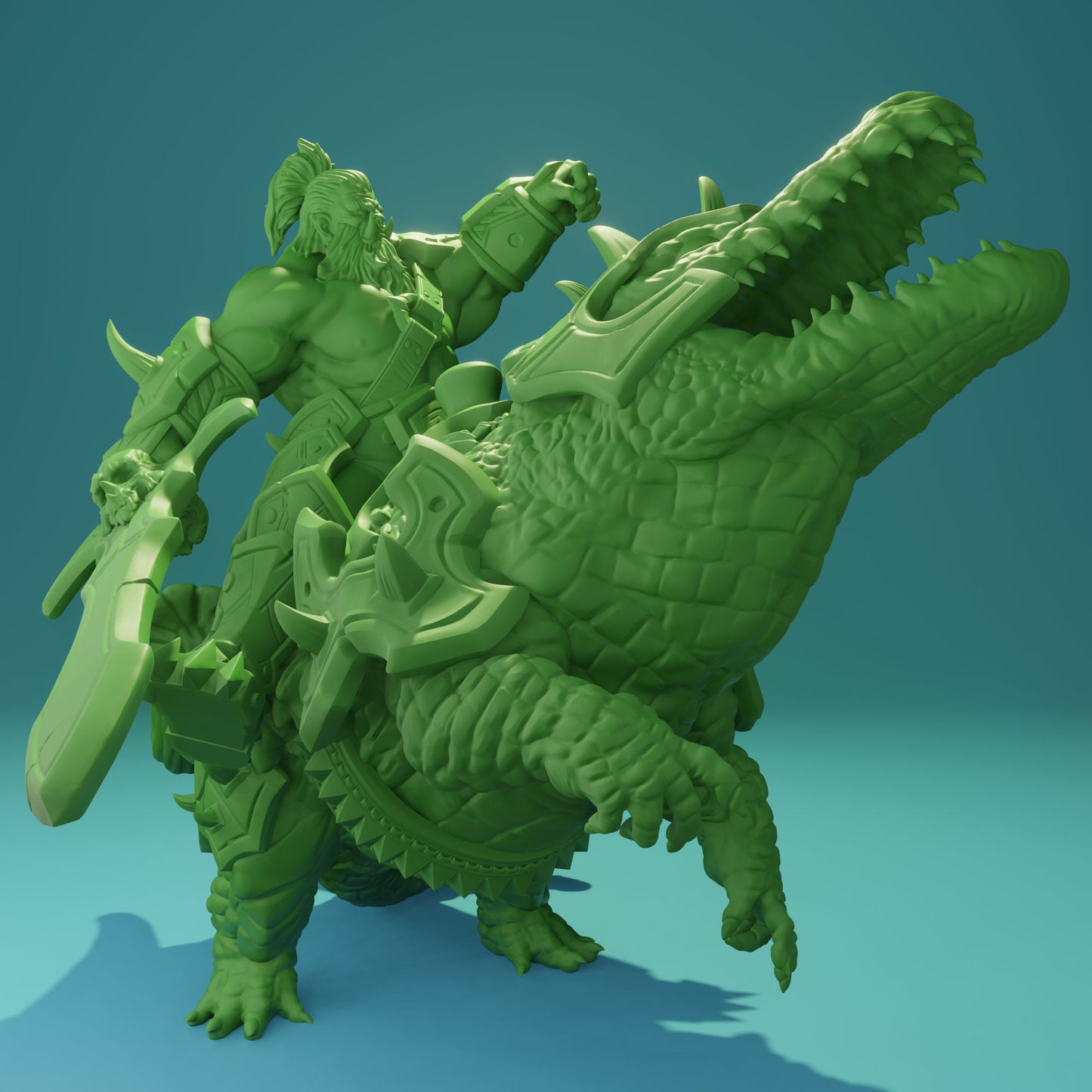 Orc riding a Crocodile (3 Variants Available) - Brayan Nafarrate