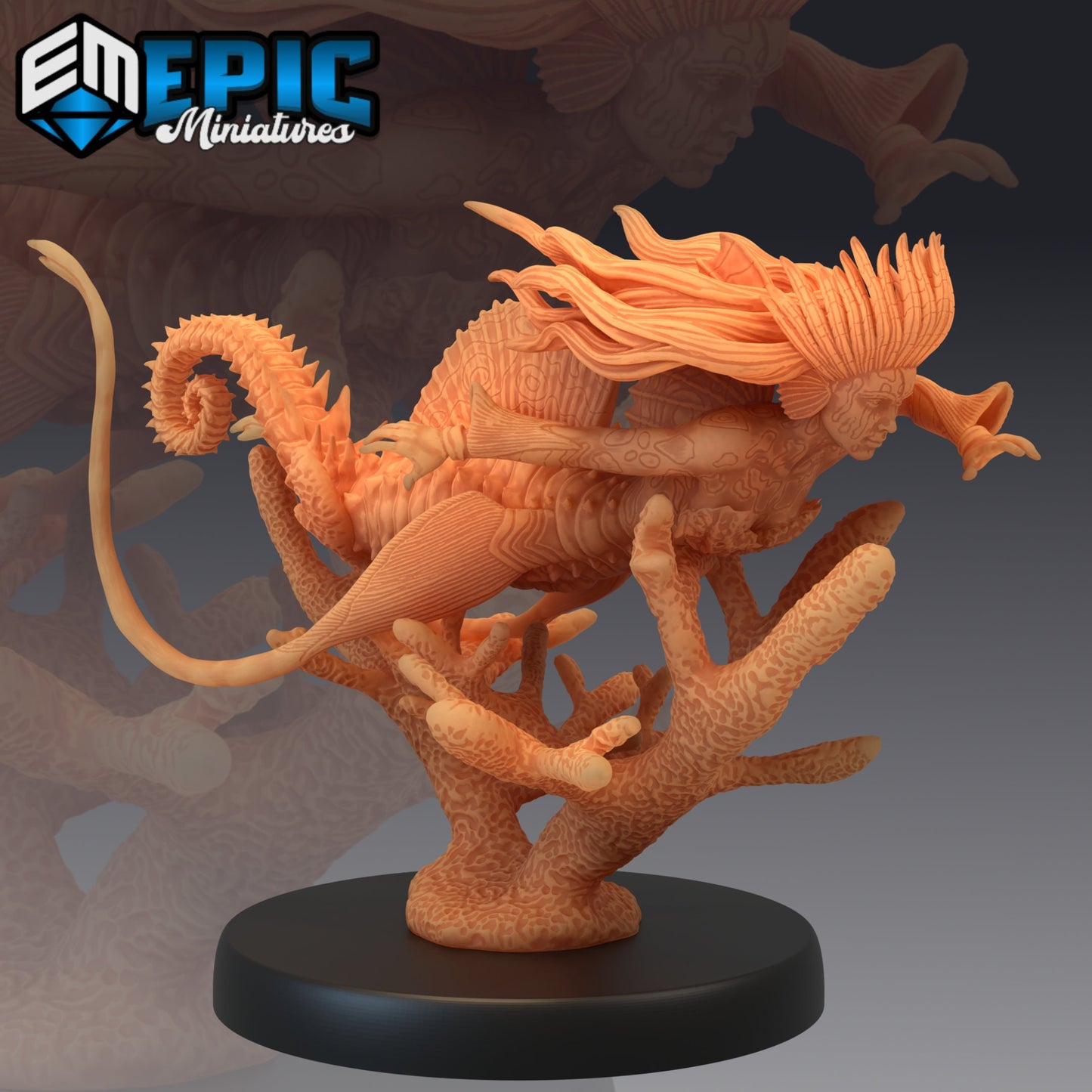 Seahorse Mermaid (3 Variants Available) - Epic Miniatures
