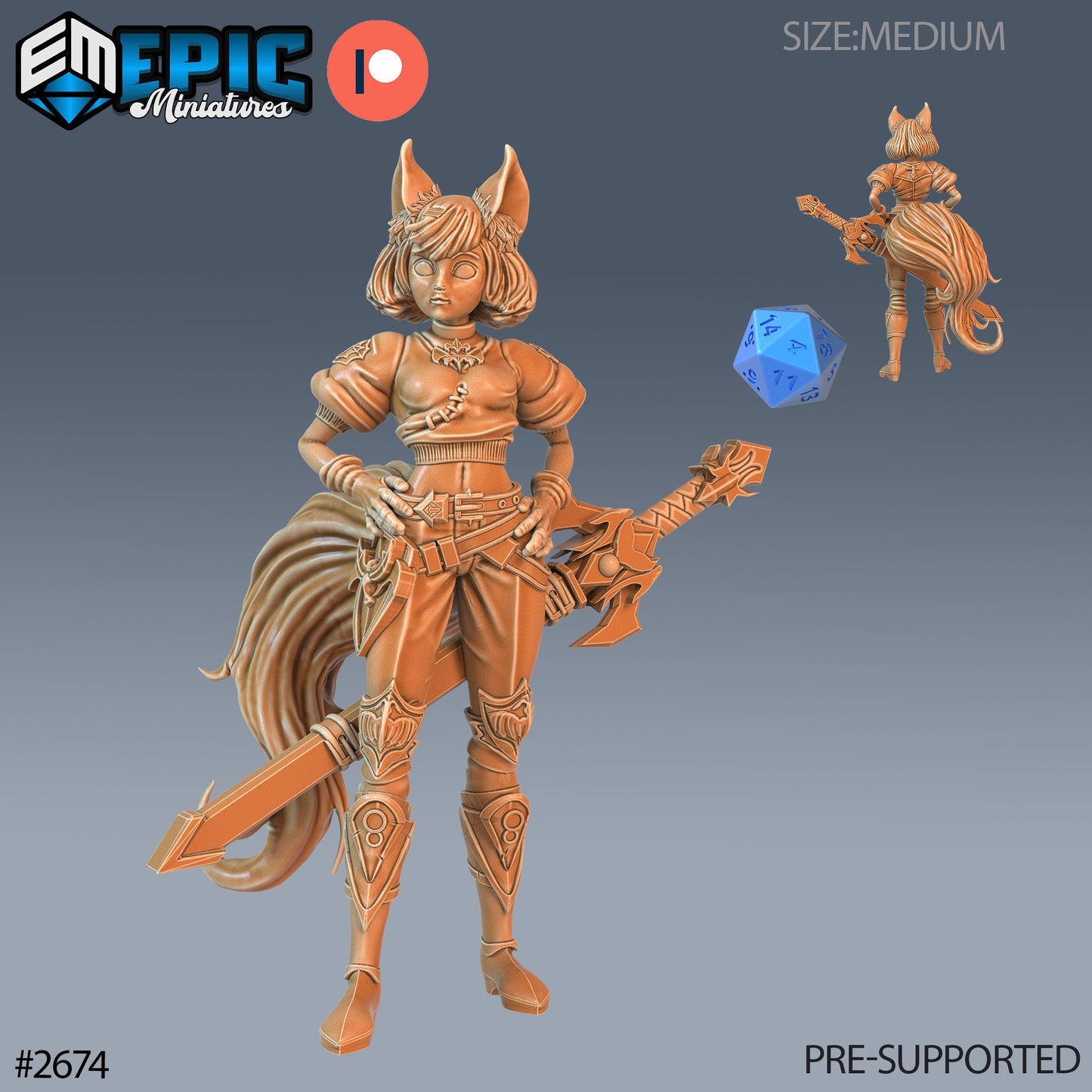 Fennec Girl (3 Variants Available) - Epic Miniatures