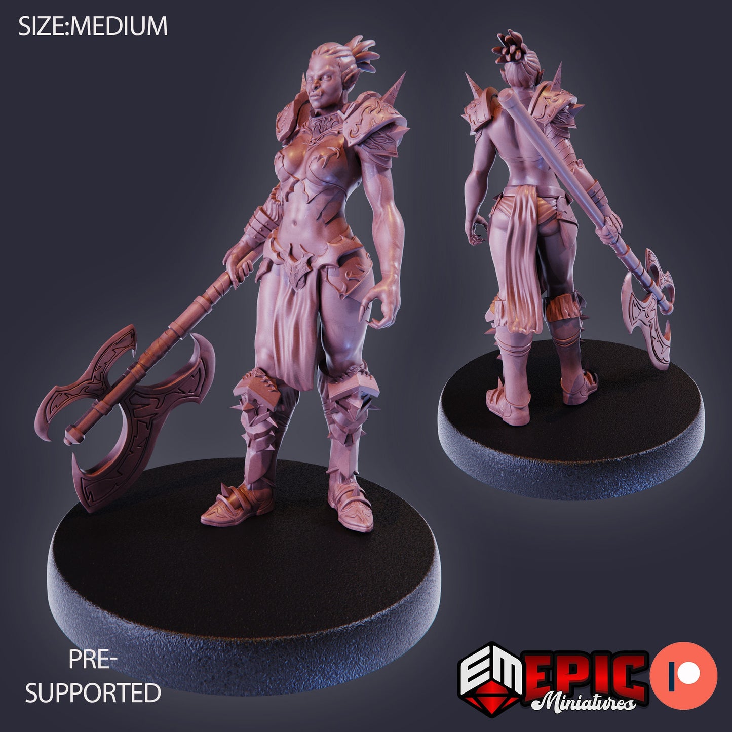 Orc Female Warrior (3 Variants) - Epic Miniatures