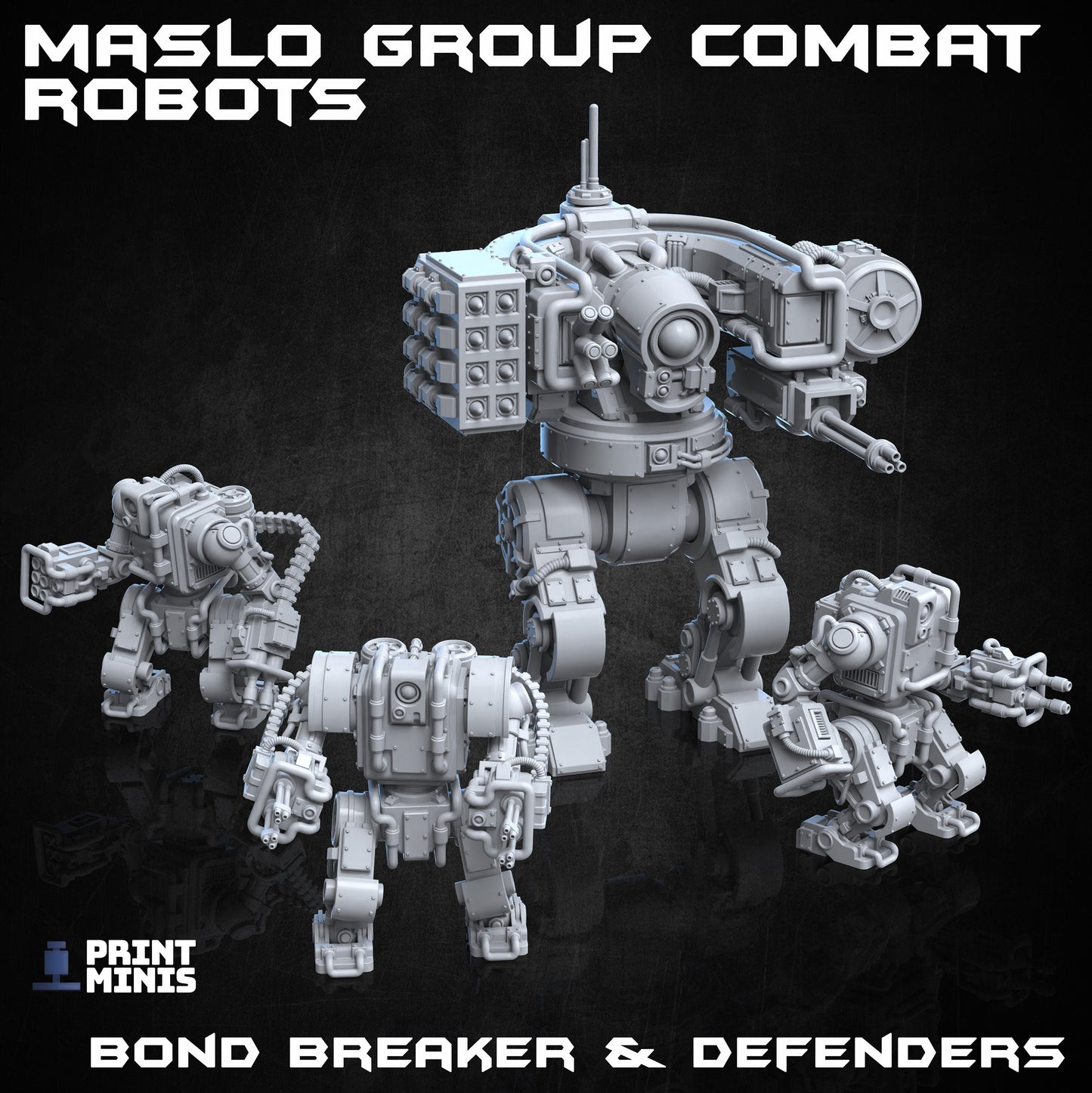 Robots (4 Variants Available) - Print Minis