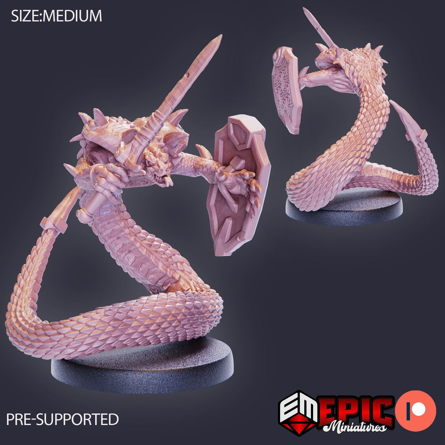 Cobra Folk, Set 1 (3 Variants Available) - Epic Miniatures