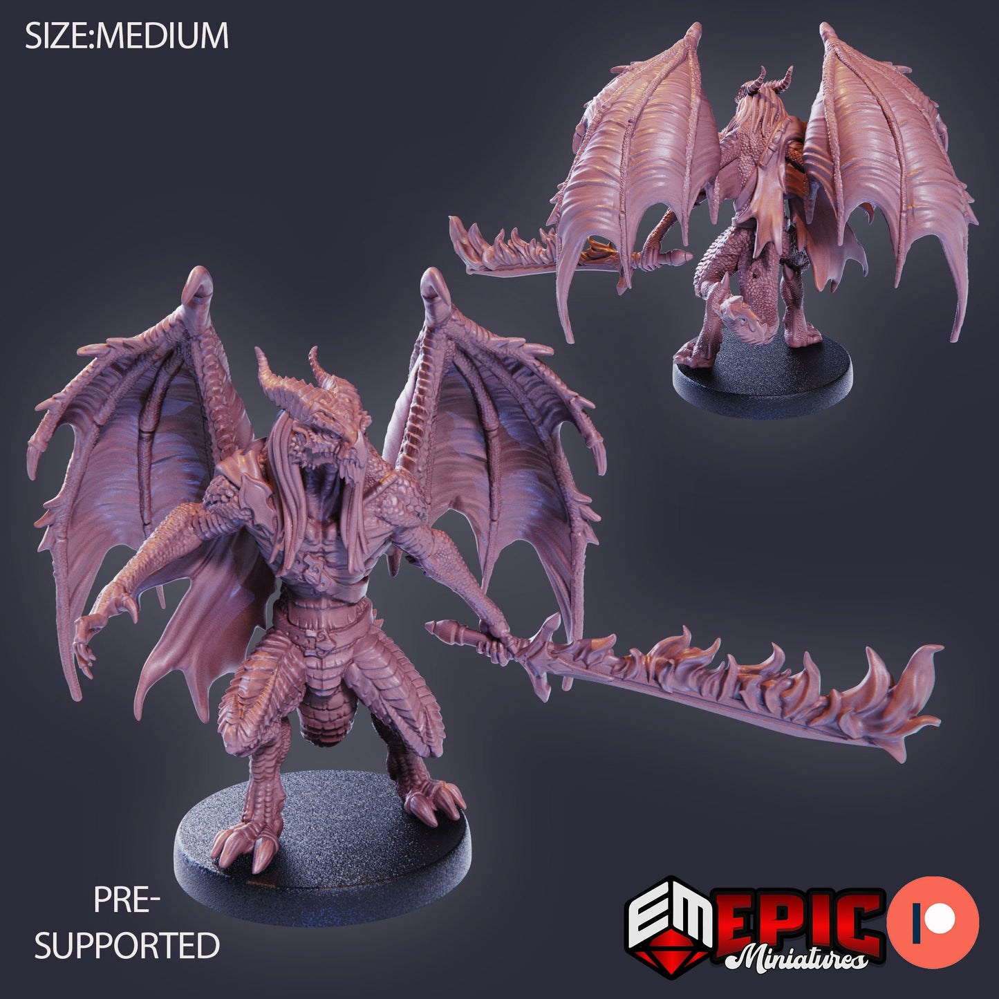 Draconic Demon Red (3 Variants) - Epic Miniatures