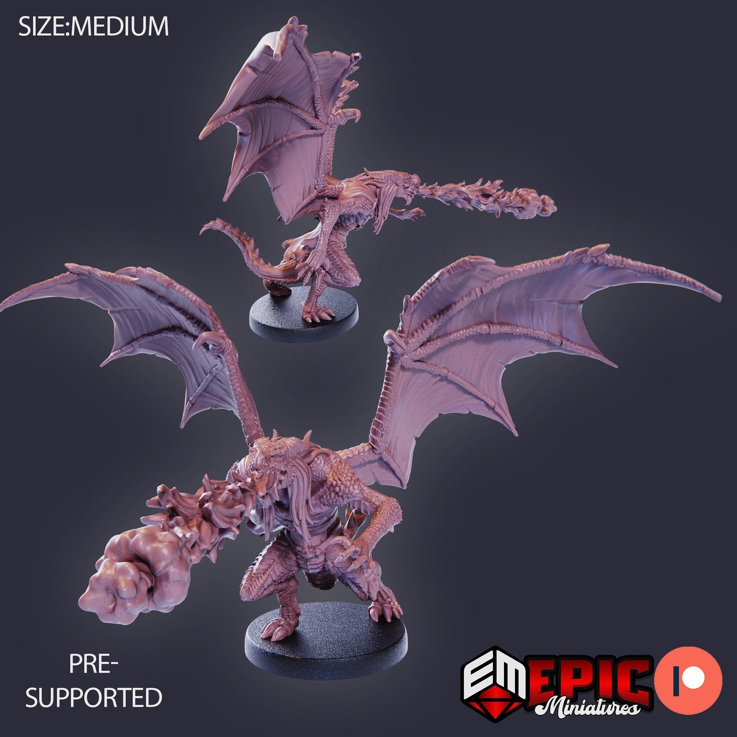 Draconic Demon Red (3 Variants) - Epic Miniatures