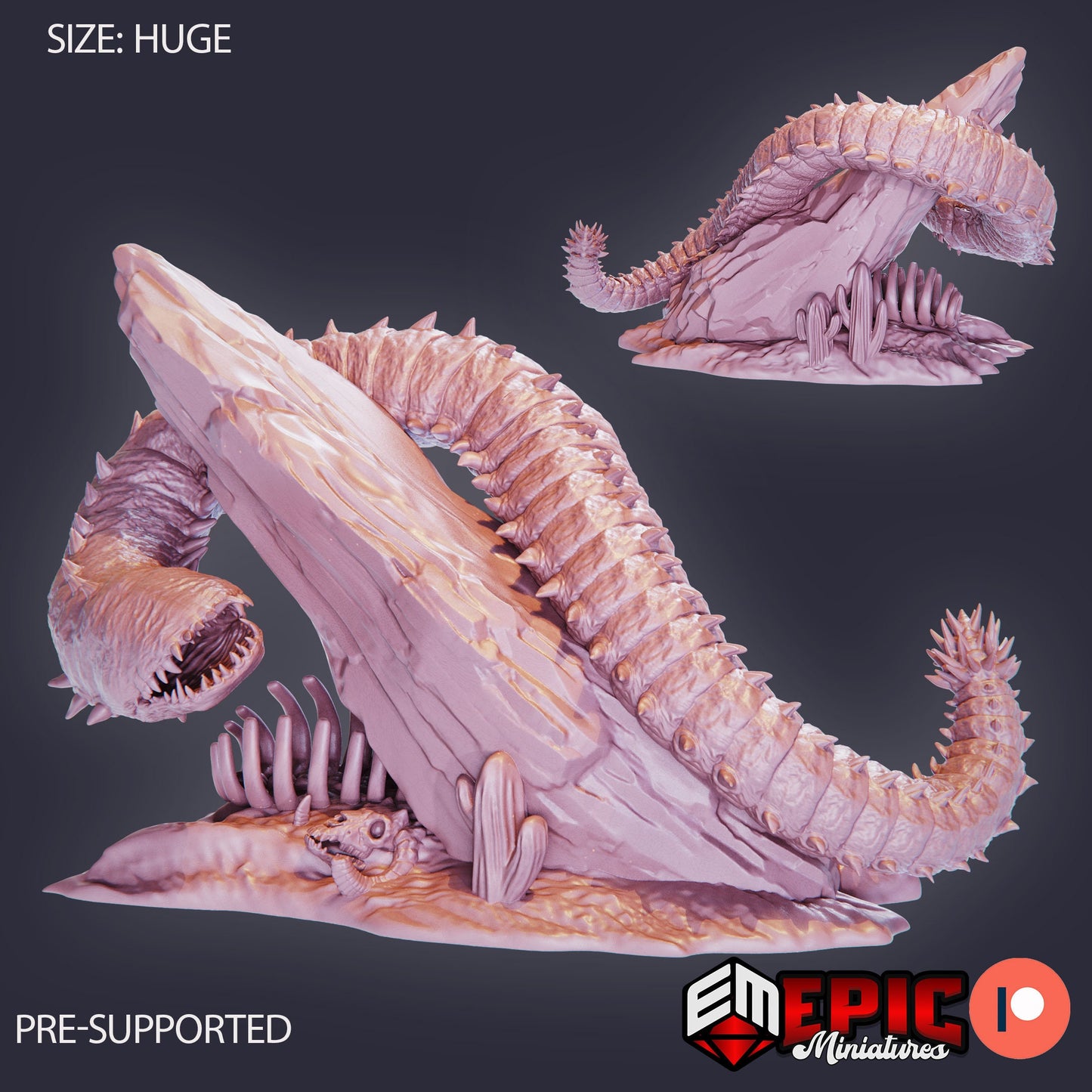 Purple Worm (3 Variants Available) - Epic Miniatures