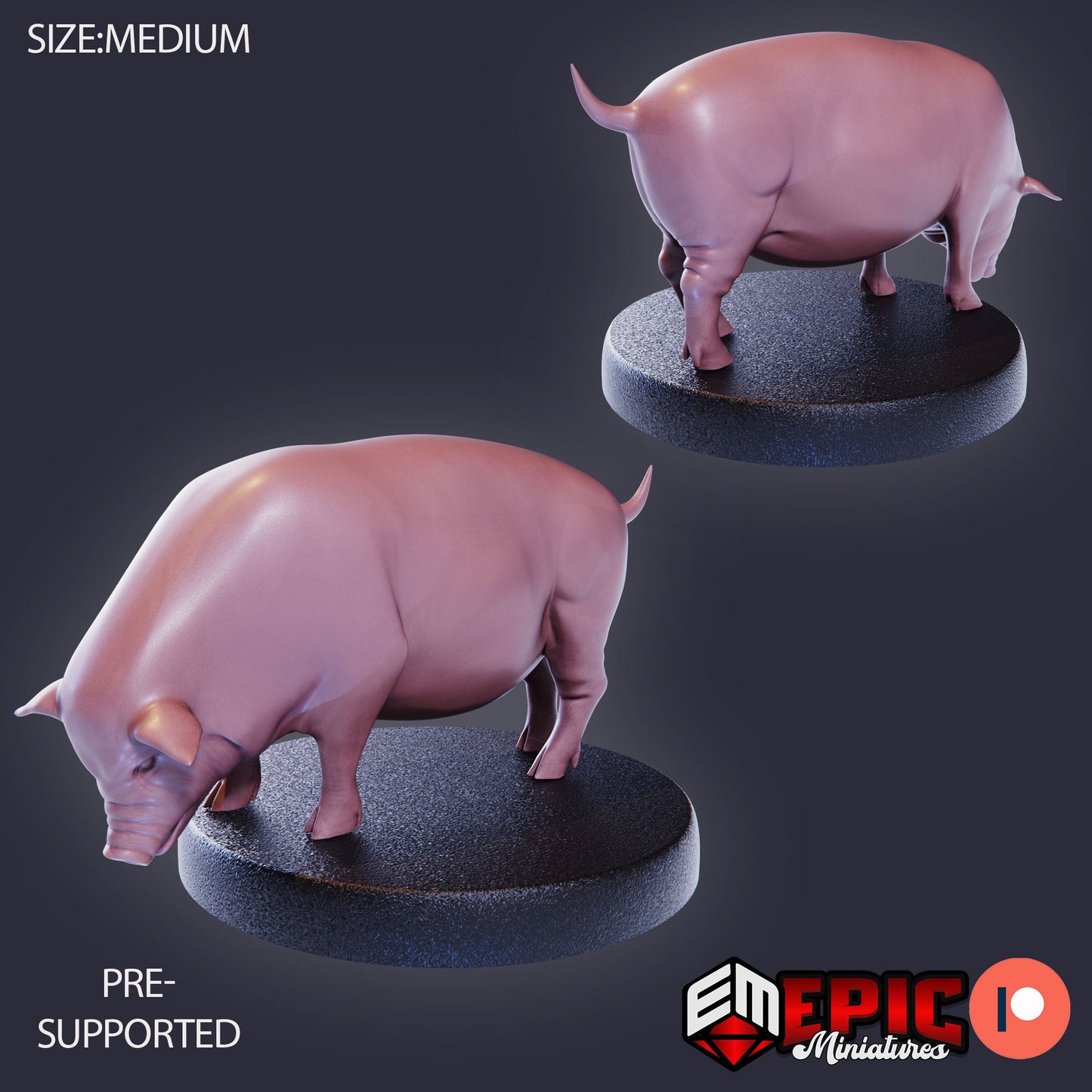 Farm Animal - Pig (3 Variants Available) - Epic Miniatures