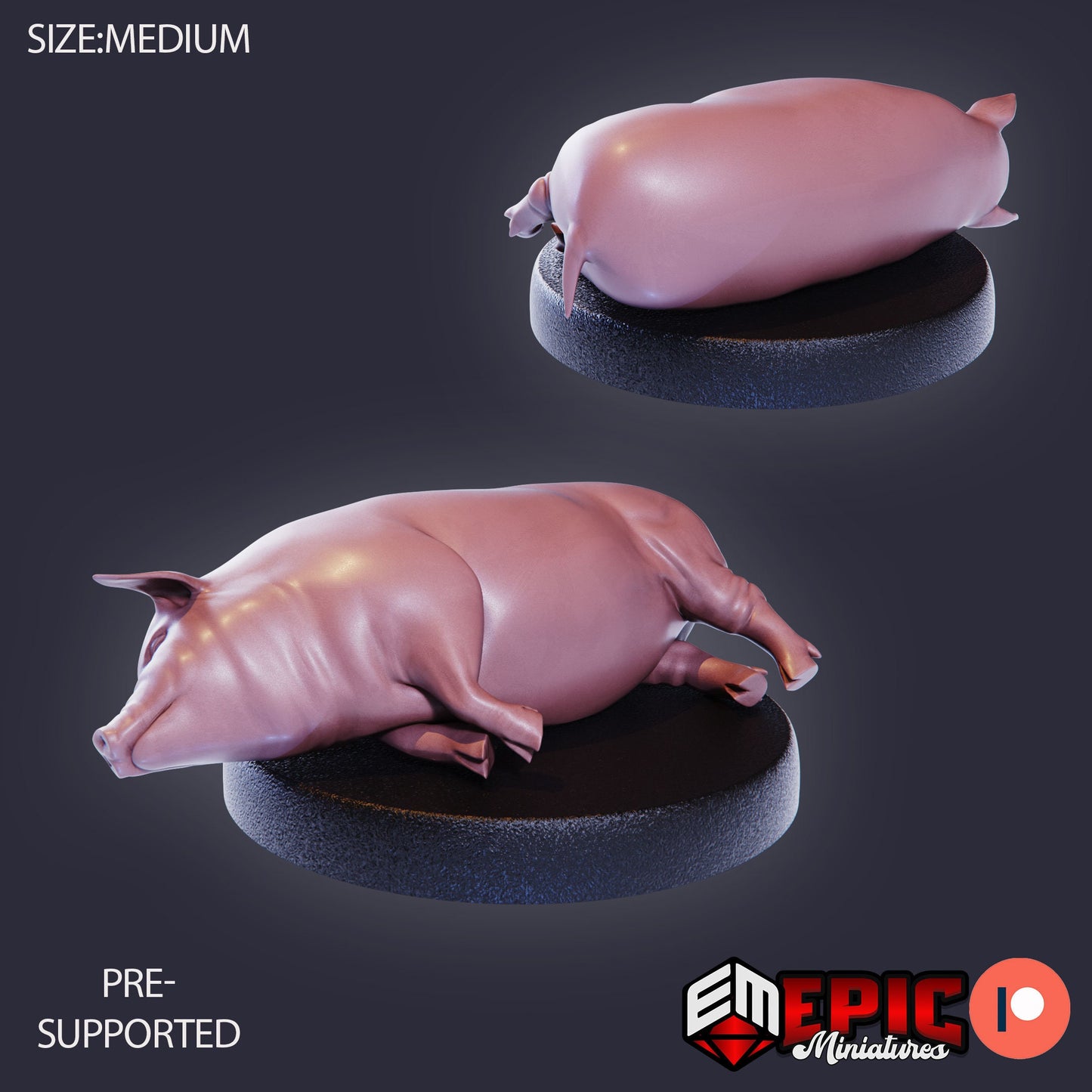 Farm Animal - Pig (3 Variants Available) - Epic Miniatures