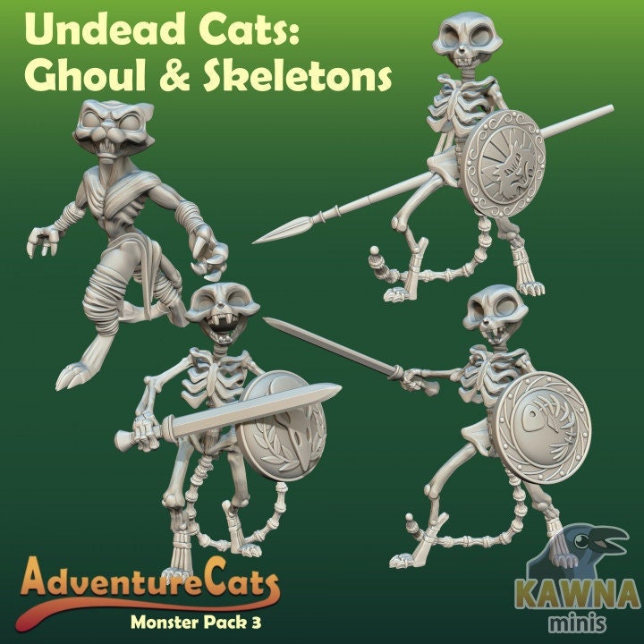 Undead Cat (4 Variants Available) - Kawna Minis