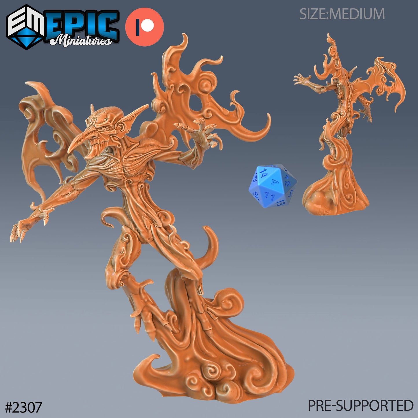 Smoke Mephit (2 Variants Available) - Epic Miniatures