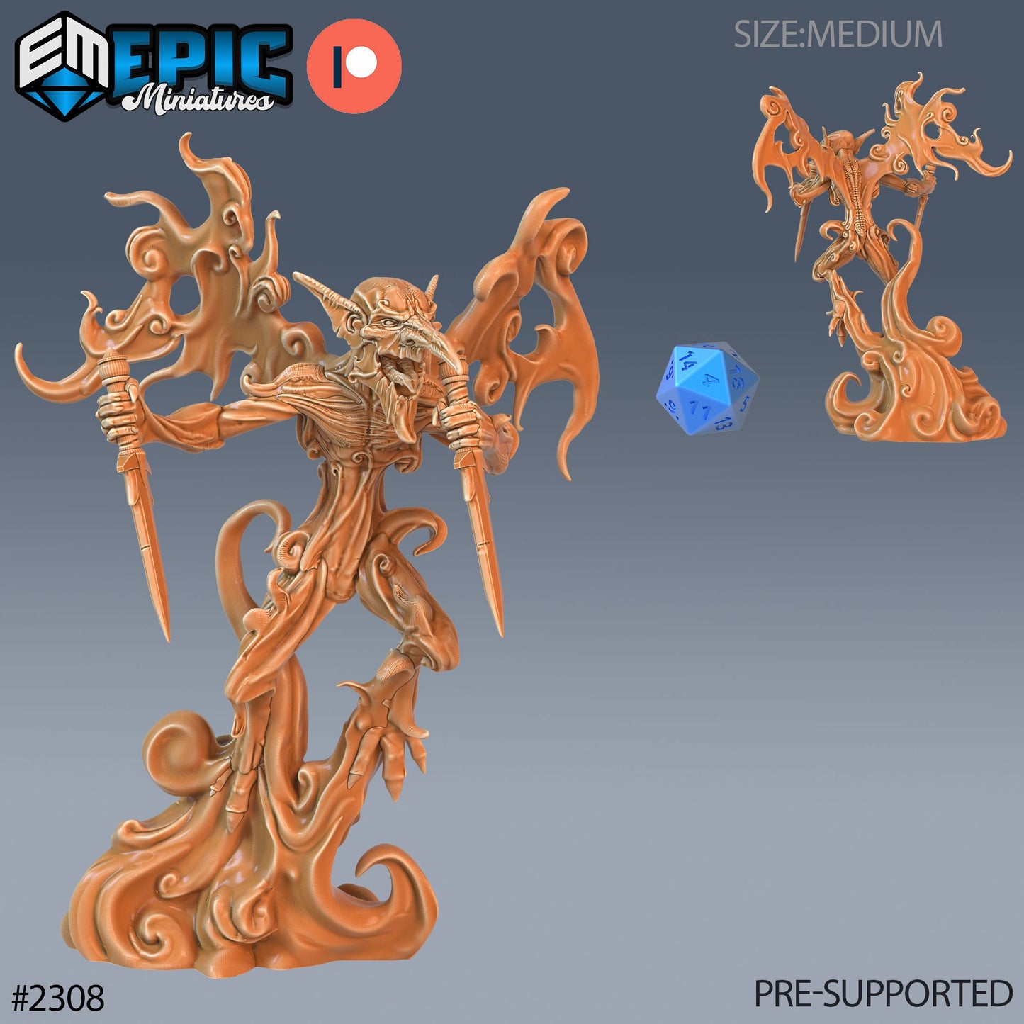Smoke Mephit (2 Variants Available) - Epic Miniatures