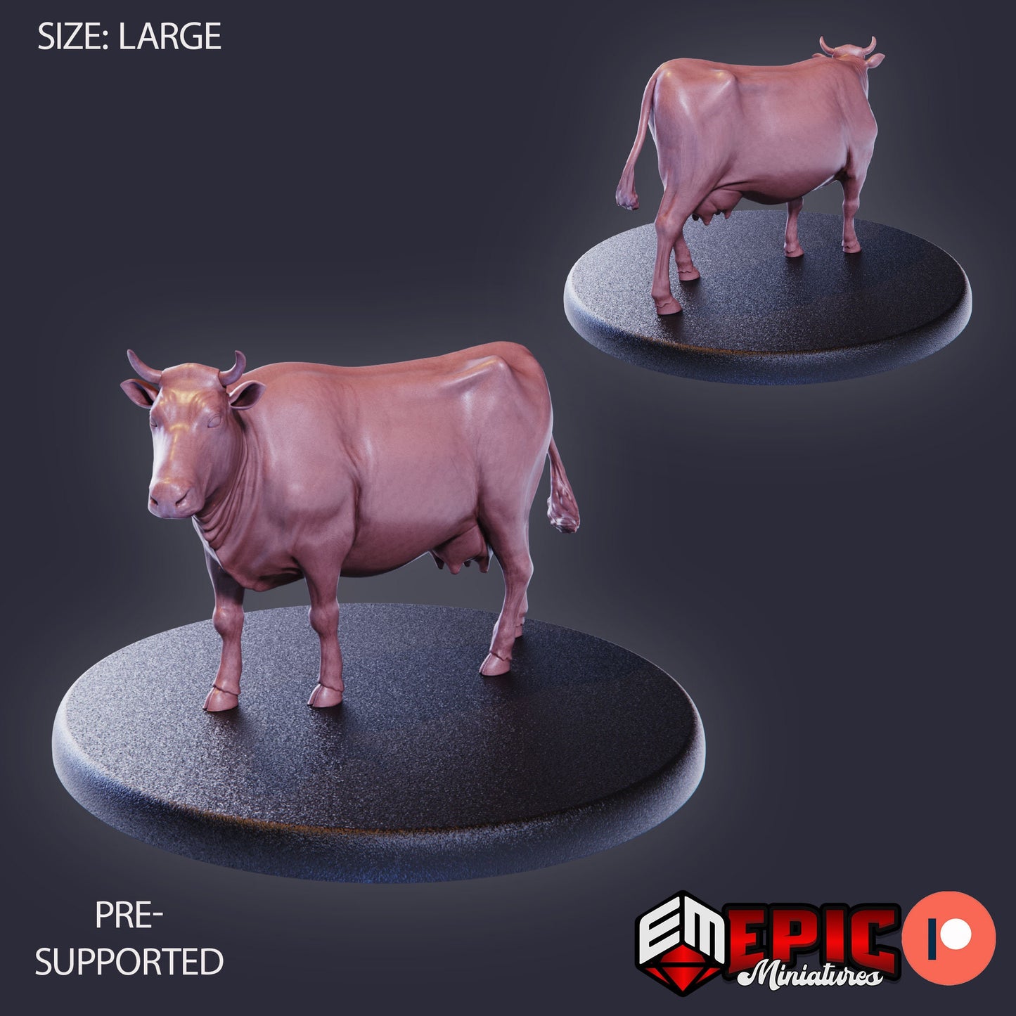Farm Animal - Cow (3 Variants Available) - Epic Miniatures