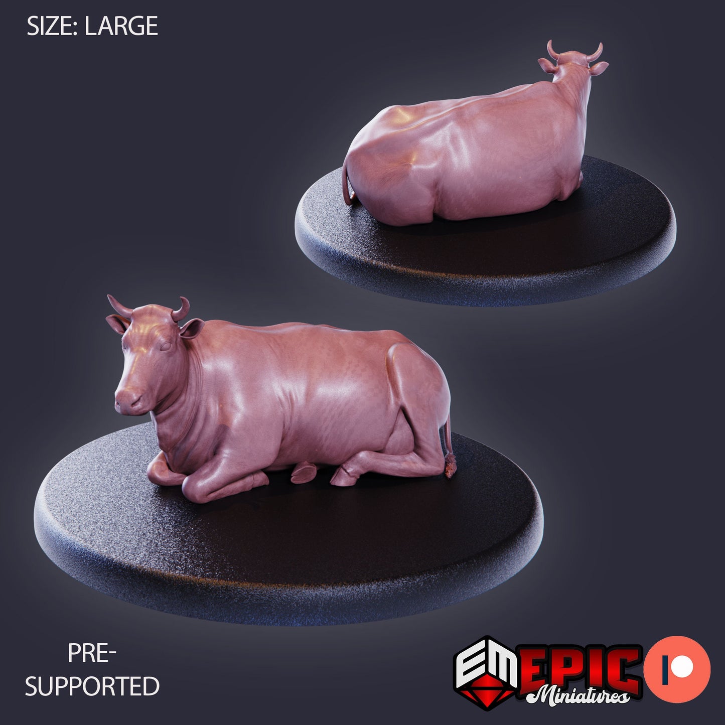 Farm Animal - Cow (3 Variants Available) - Epic Miniatures
