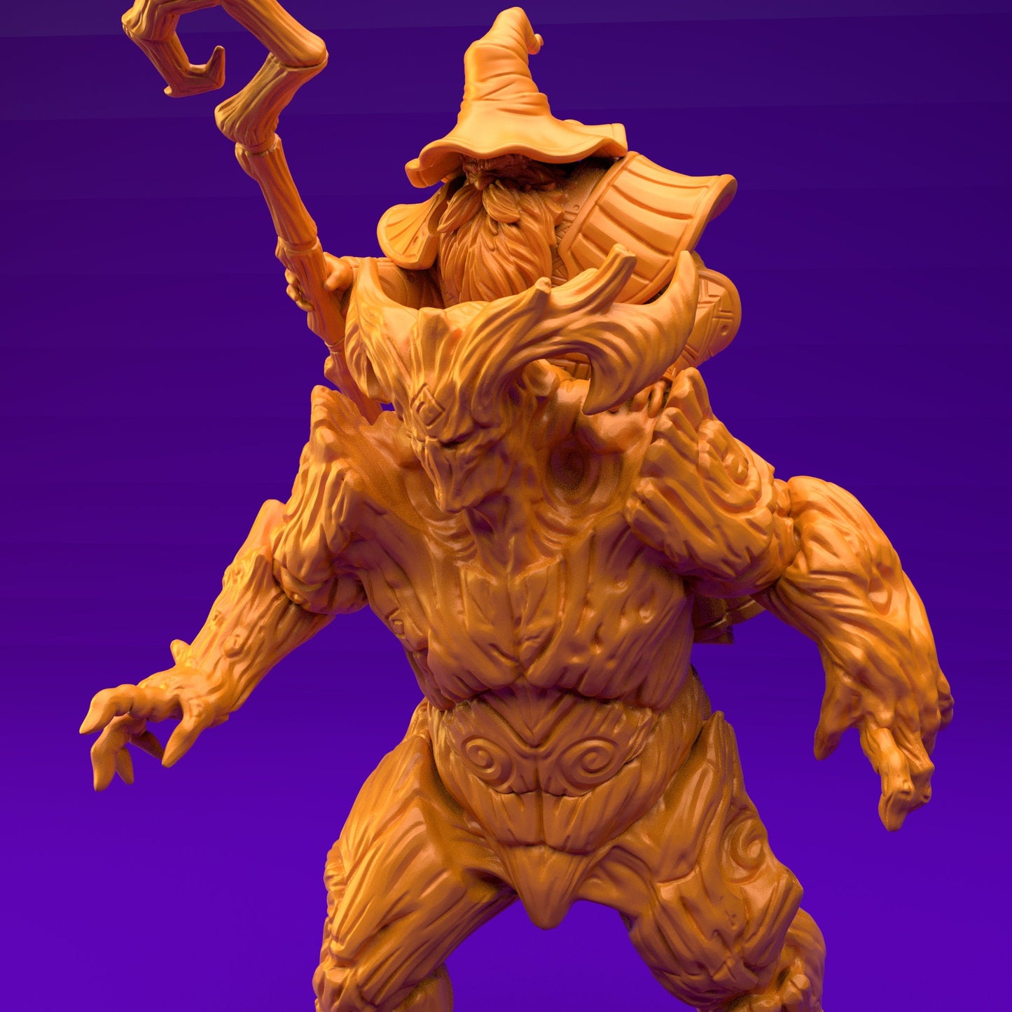 Dwarf Wizard with Tree Monster (3 Variants Available) - Brayan Nafarrate