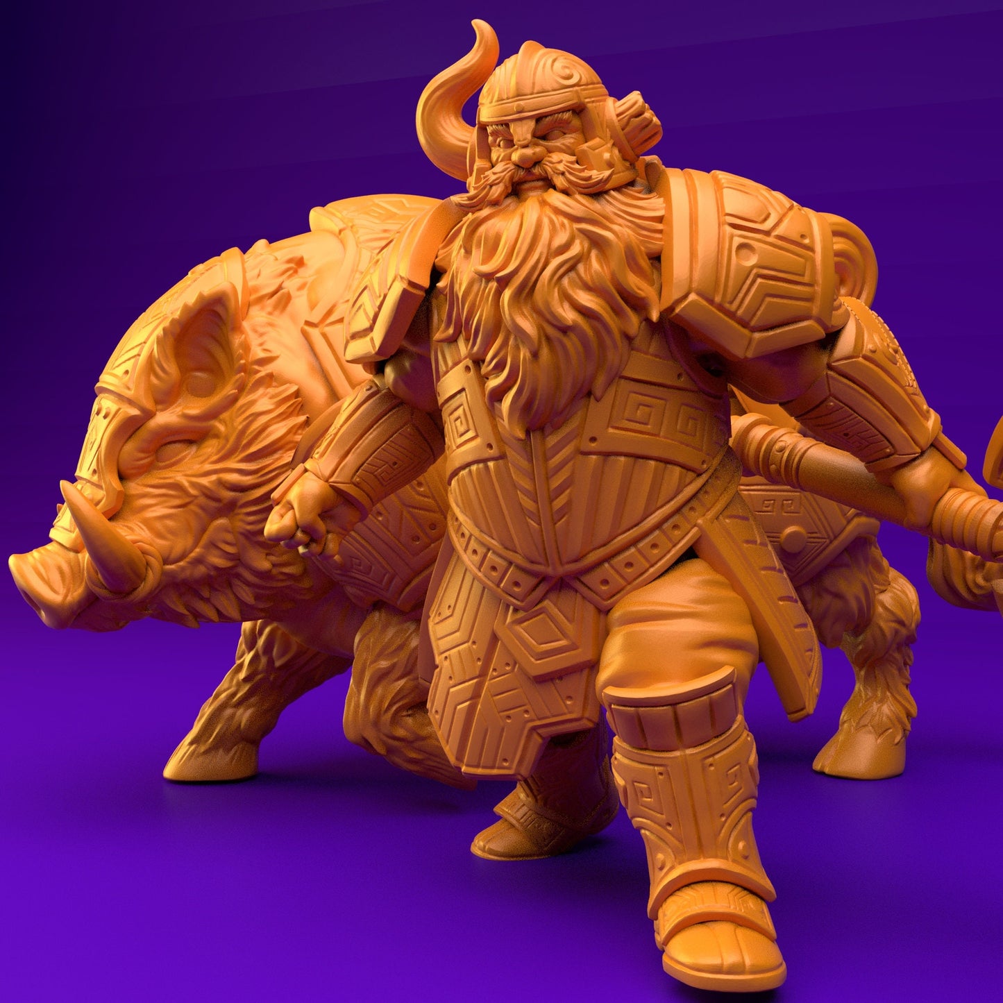Dwarf with Wild Boar Mount (4 Variants Available) - Brayan Nafarrate