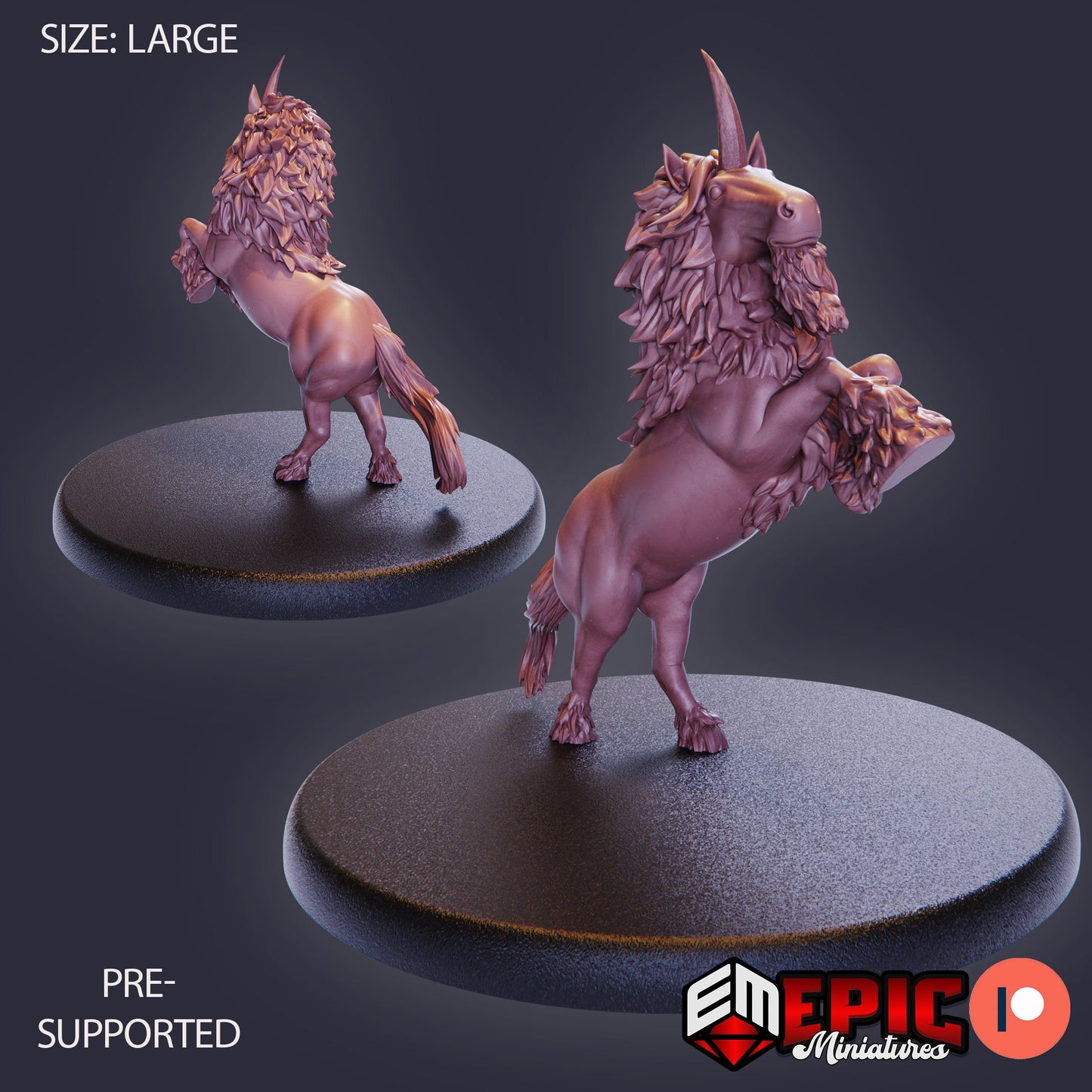 Maned Unicorn (4 Variants) - Epic Miniatures