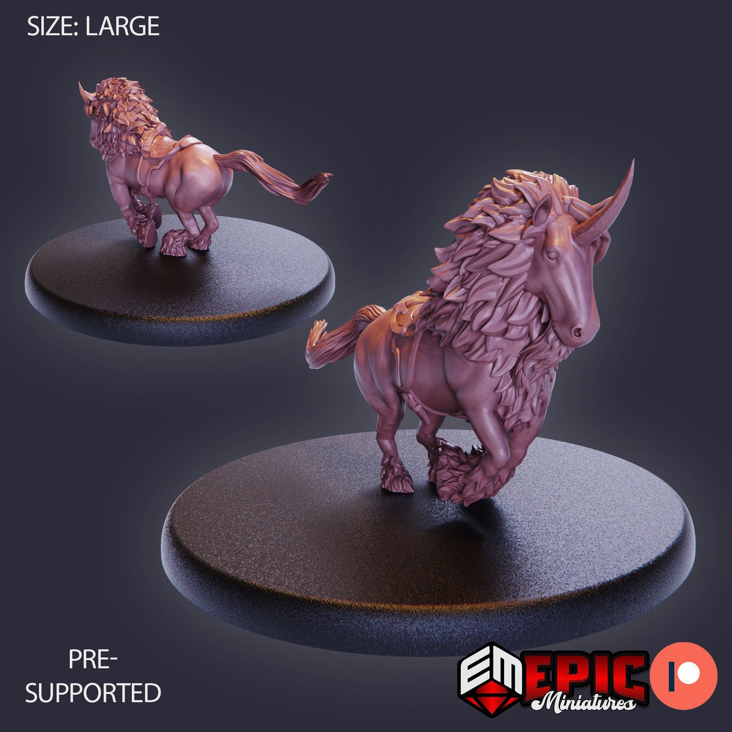 Maned Unicorn (4 Variants) - Epic Miniatures