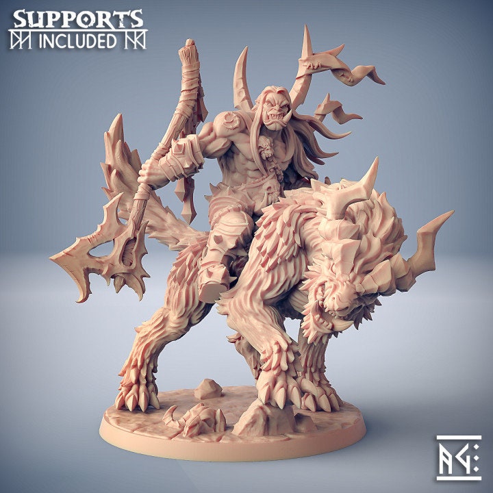 Throgar riding Gorefang the Worg (2 Variants Available) - Artisan Guild