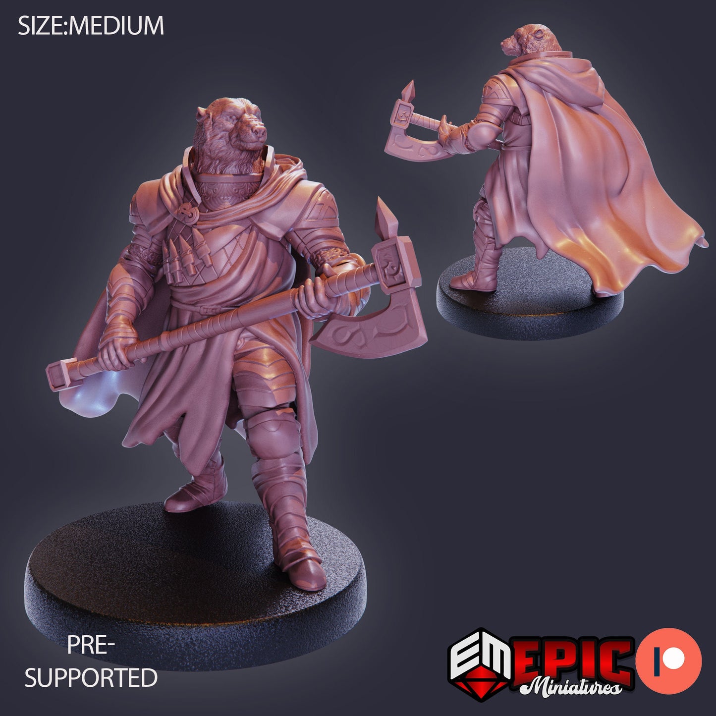 Polar Bear Paladin (3 Variants Available) - Epic Miniatures