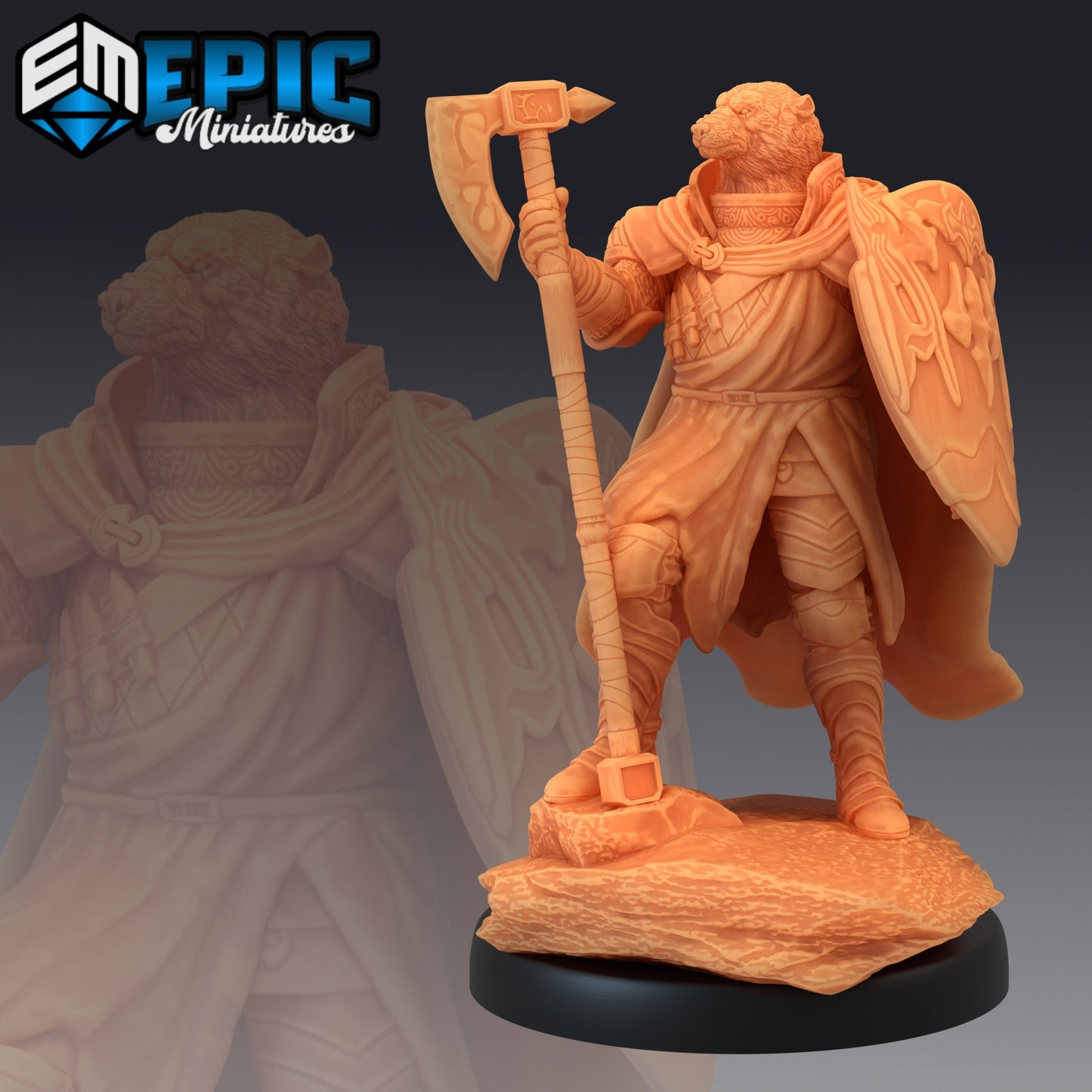 Polar Bear Paladin (3 Variants Available) - Epic Miniatures