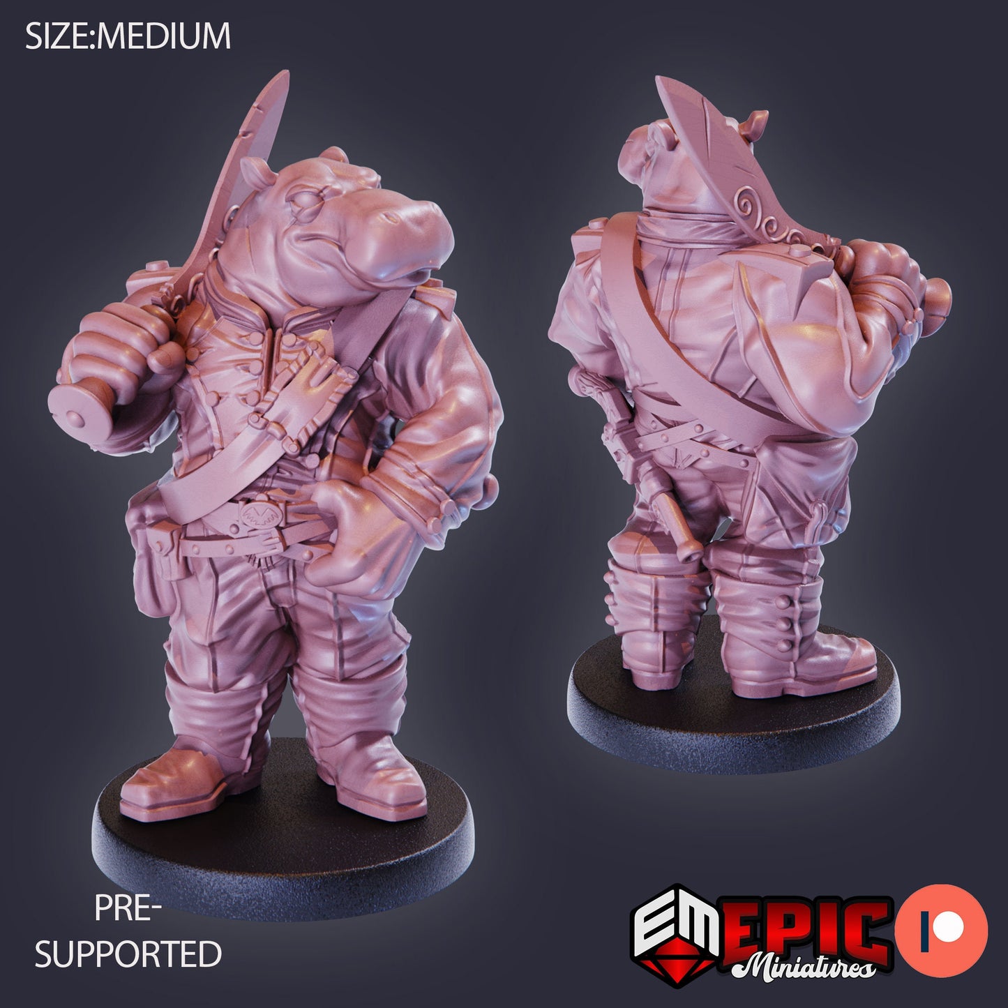 Hippo Soldier (4 Variants) - Epic Miniatures